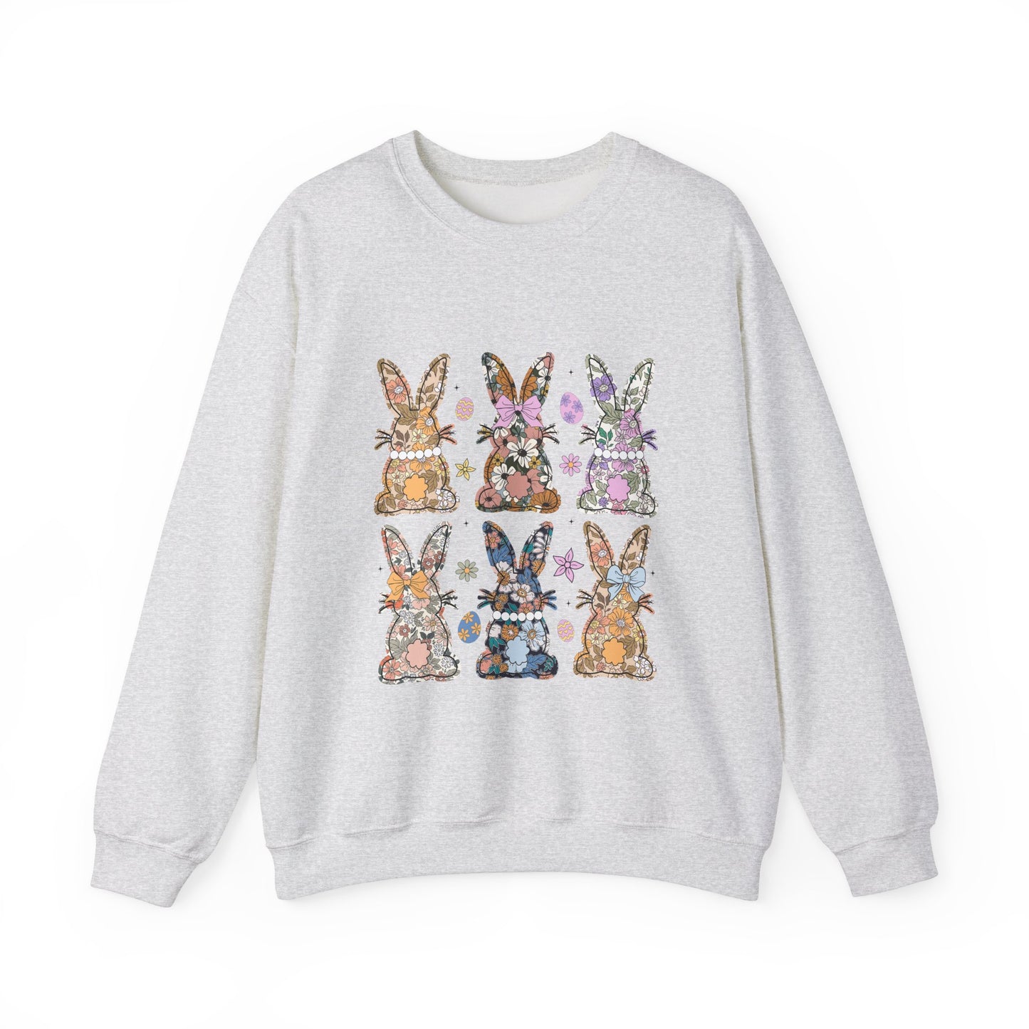 Floral Bunnies Heavy Blend™ Crewneck Sweatshirt