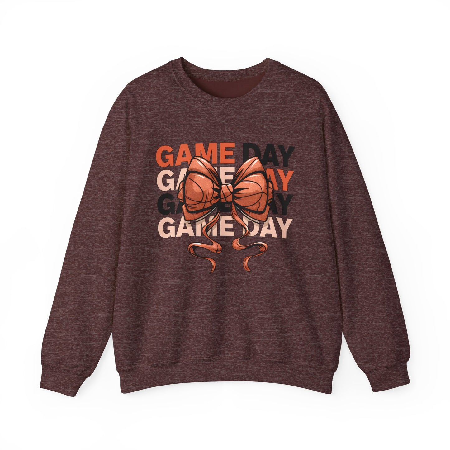 Game Day Basketball Bow Heavy Blend™ Crewneck Sweatshirt