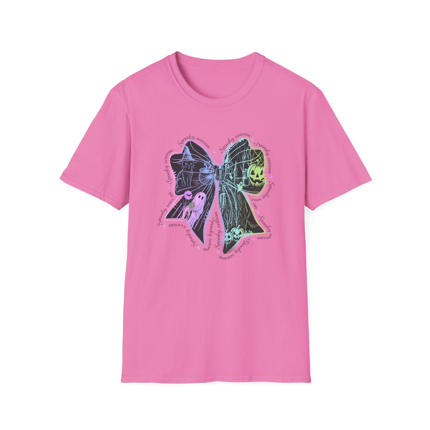 Neon Spooky Bow Softstyle T-Shirt
