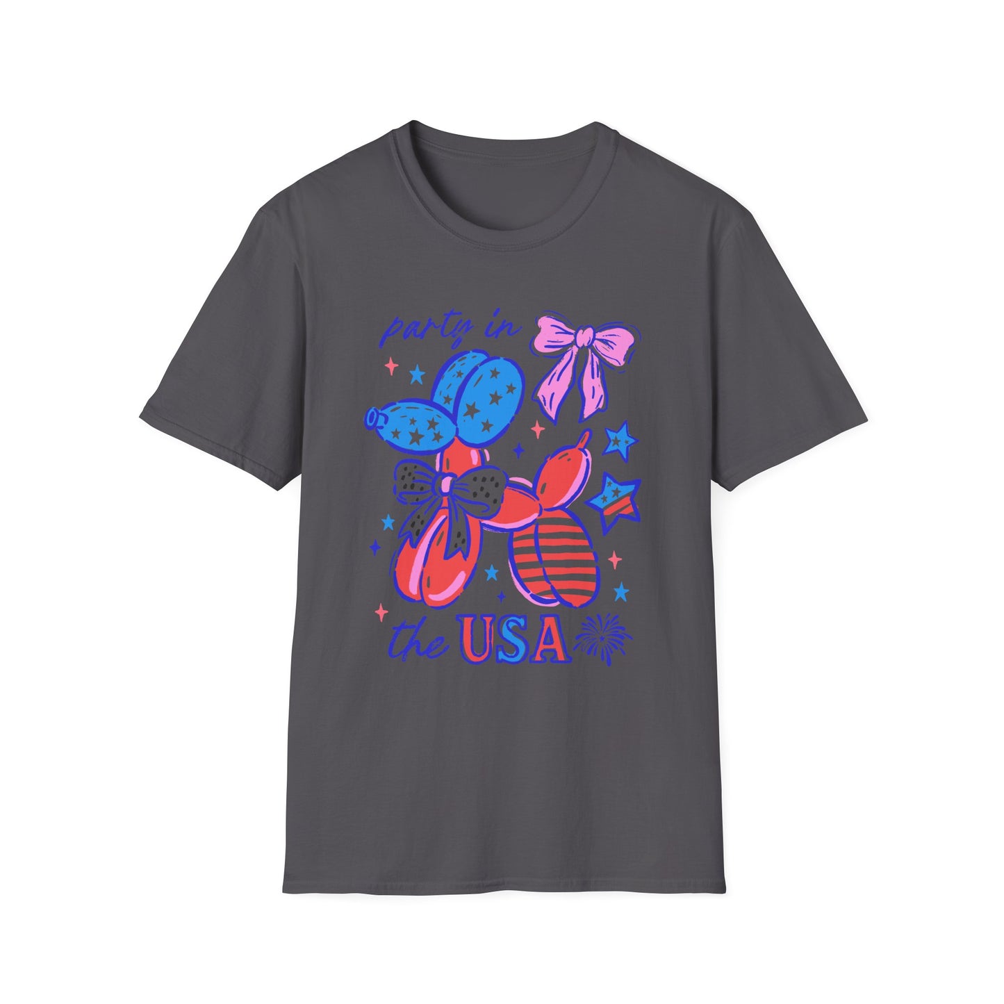 Party In The USA Balloon Dog Softstyle T-Shirt