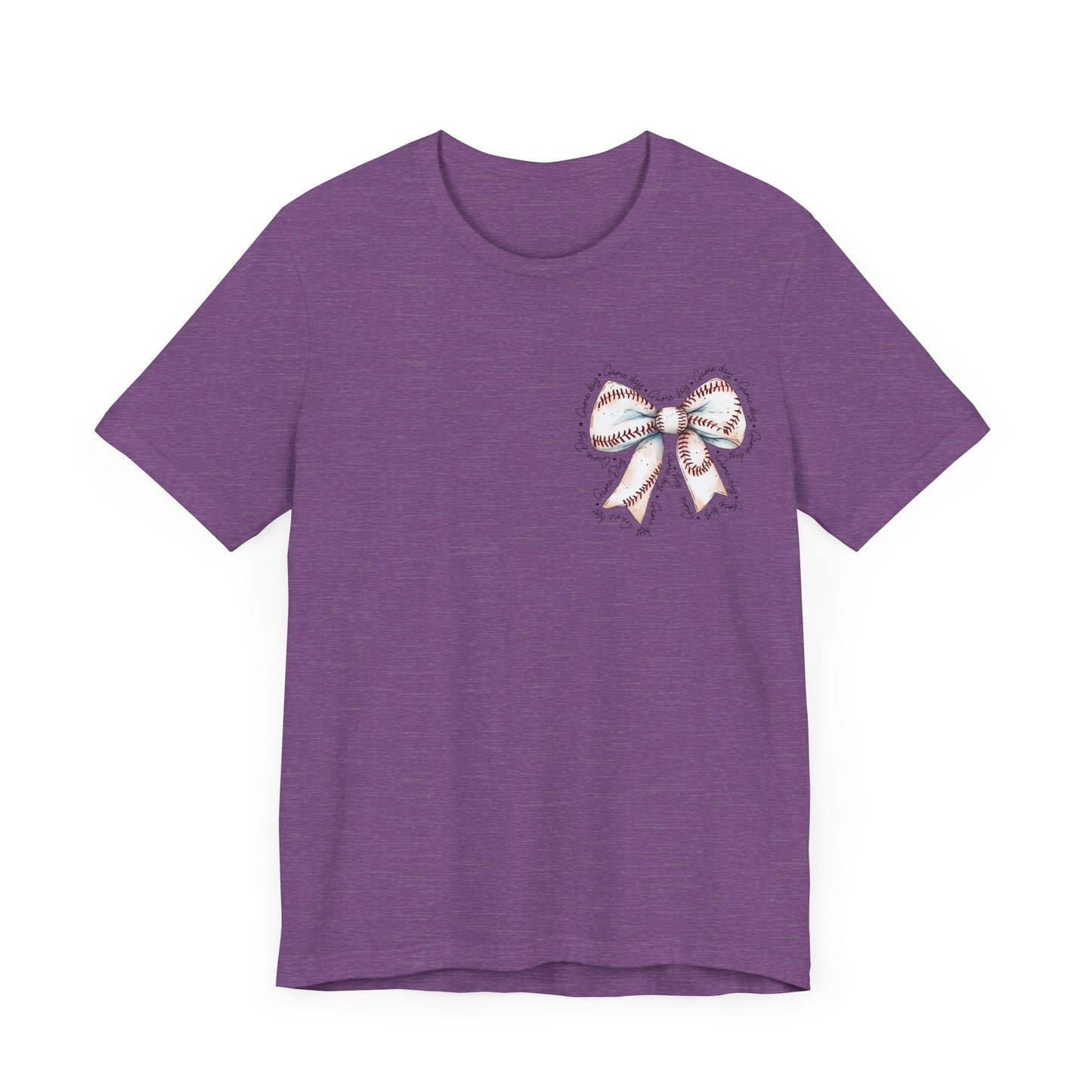 Baseball Game Day Bow Pocket Jersey Short Sleeve Tee