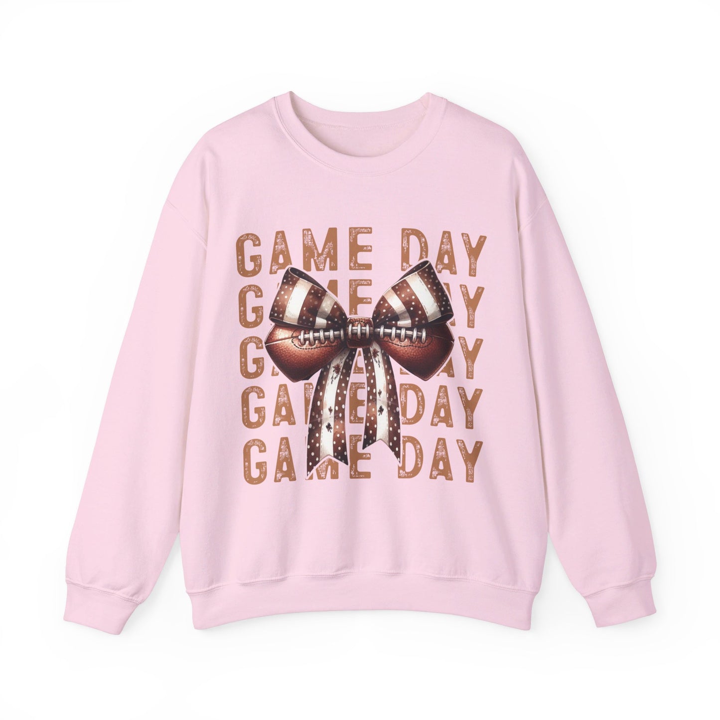 Game Day Football Bow Heavy Blend™ Crewneck Sweatshirt