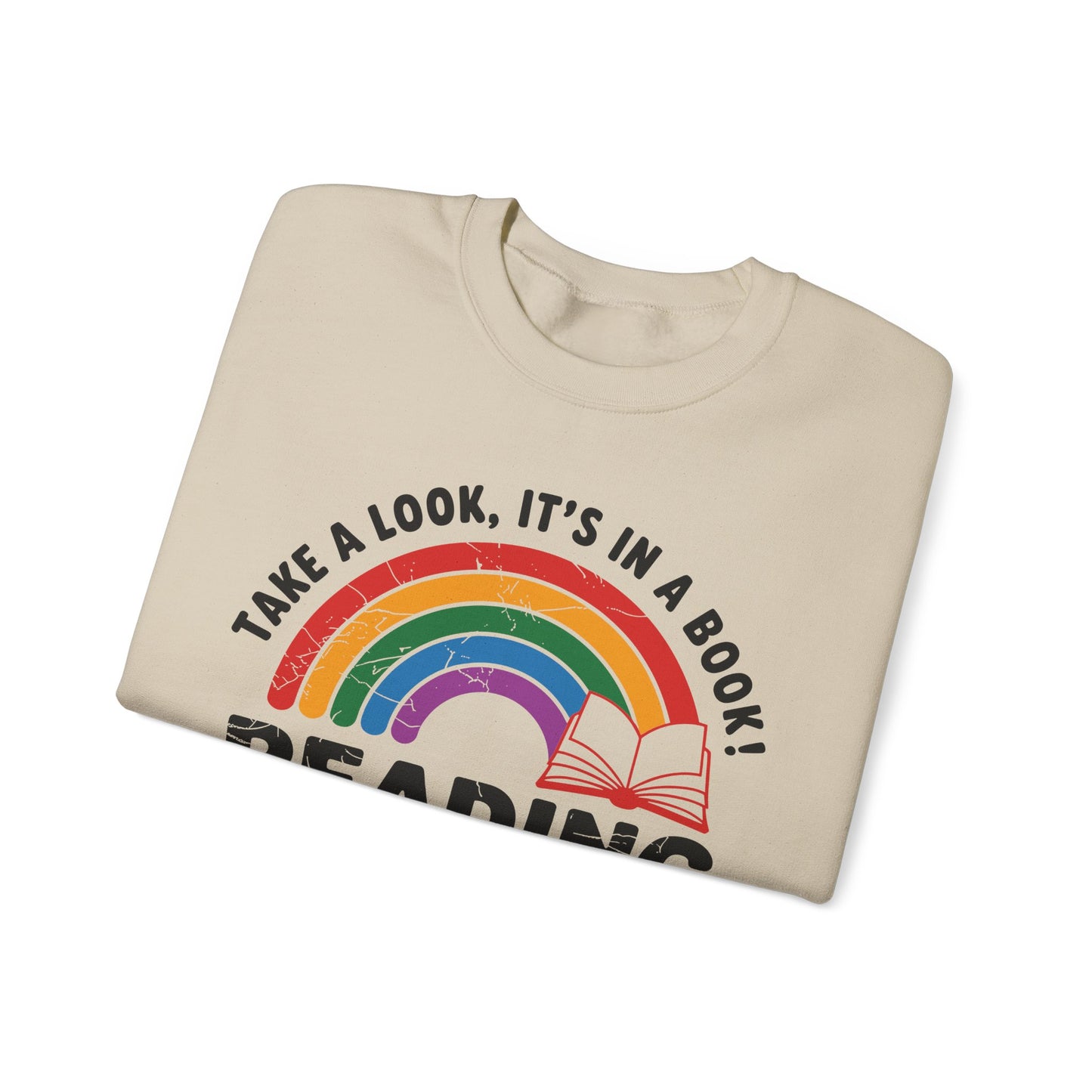 Retro Reading Rainbow Heavy Blend™ Crewneck Sweatshirt