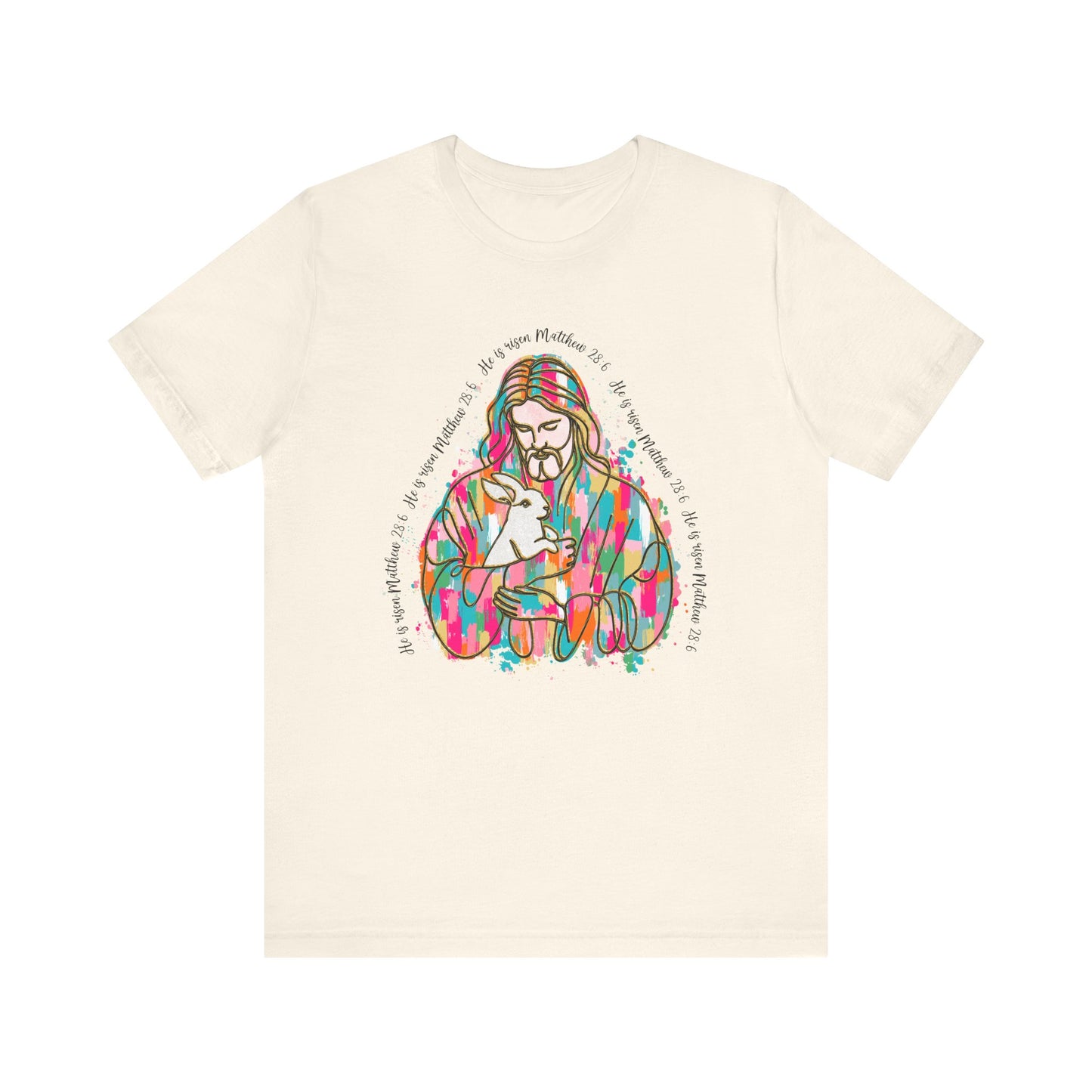 Brush Stroke Easter Jesus Jersey Short Sleeve Tee