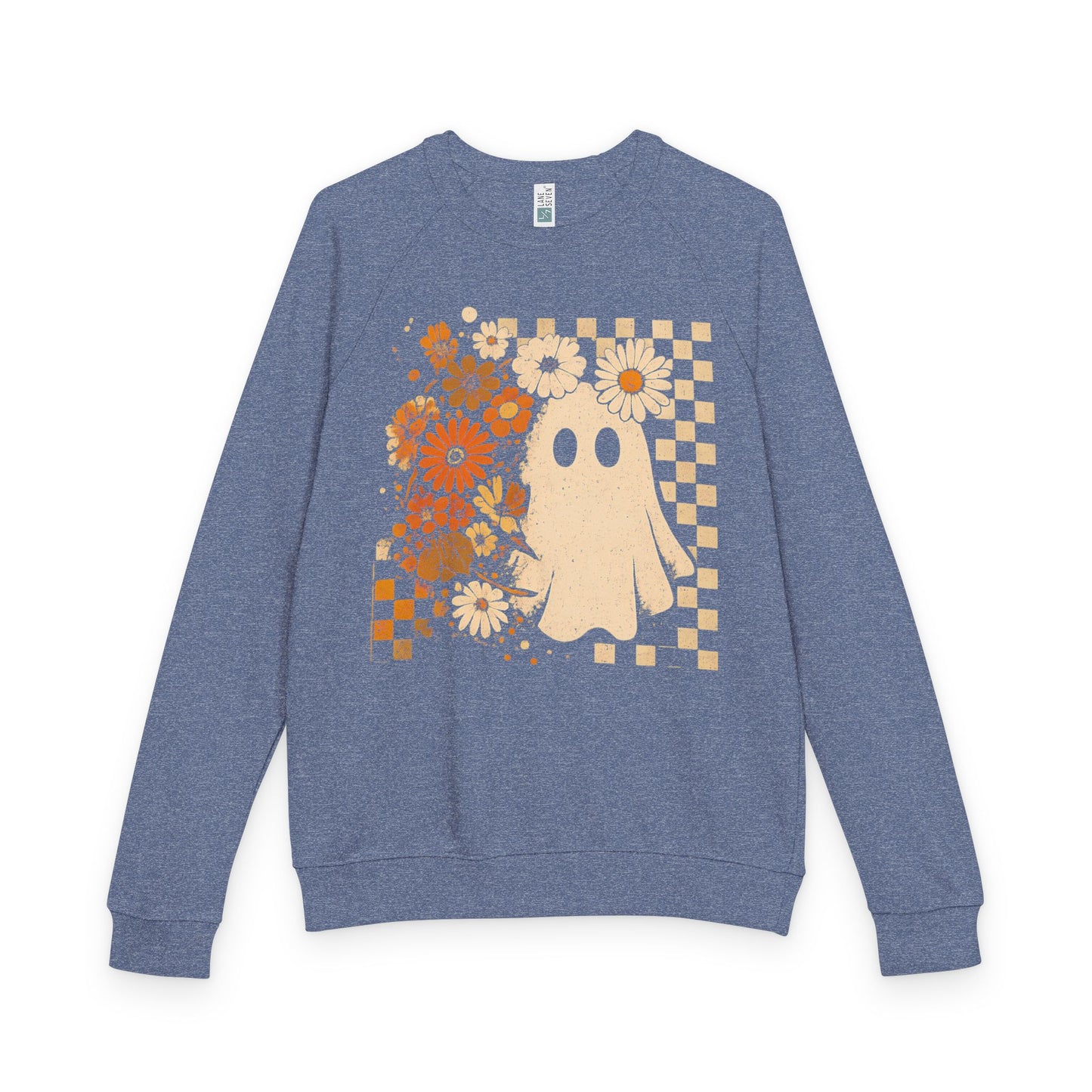 Checkered Ghost French Terry Raglan Crewneck