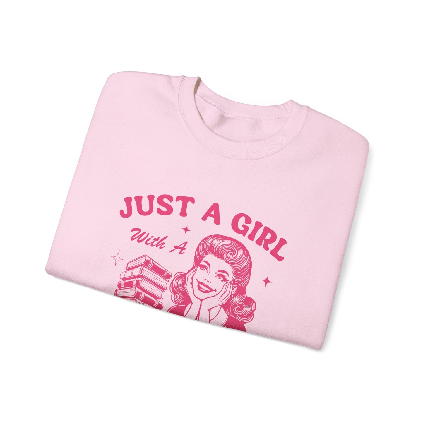 Just A Girl with A TBR Problem Heavy Blend™ Crewneck Sweatshirt