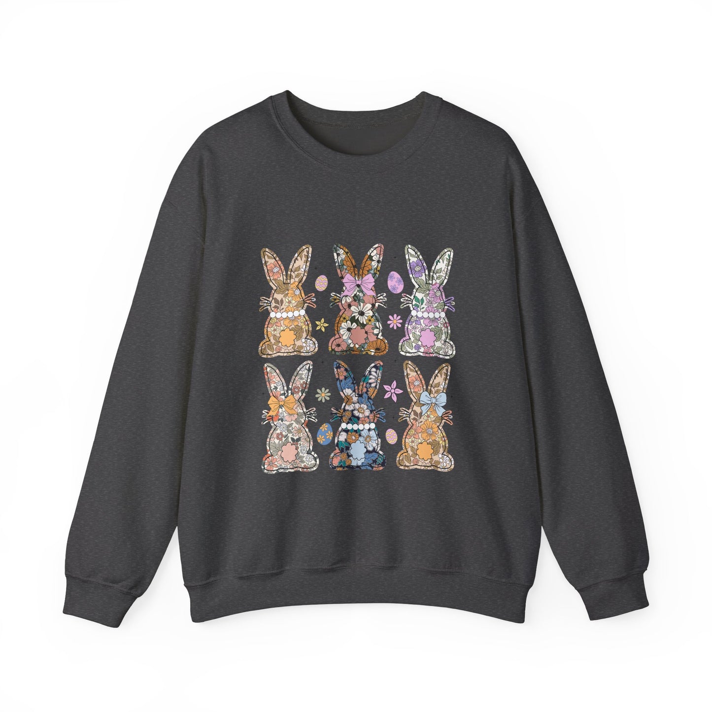 Floral Bunnies Heavy Blend™ Crewneck Sweatshirt