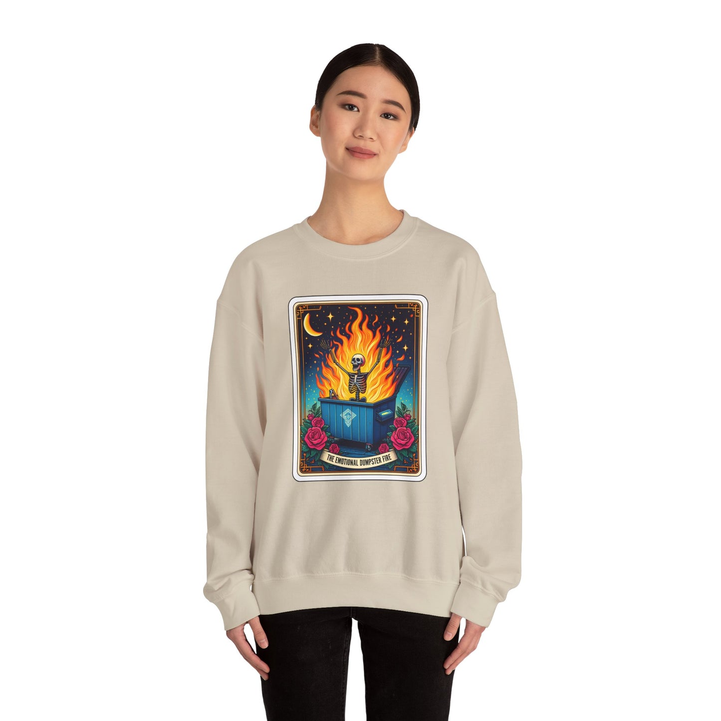 Emotional Dumpster Fire Tarot Heavy Blend™ Crewneck Sweatshirt