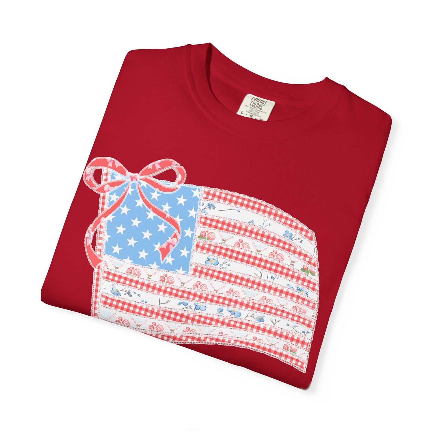 Vintage Floral Flag Garment-Dyed T-shirt