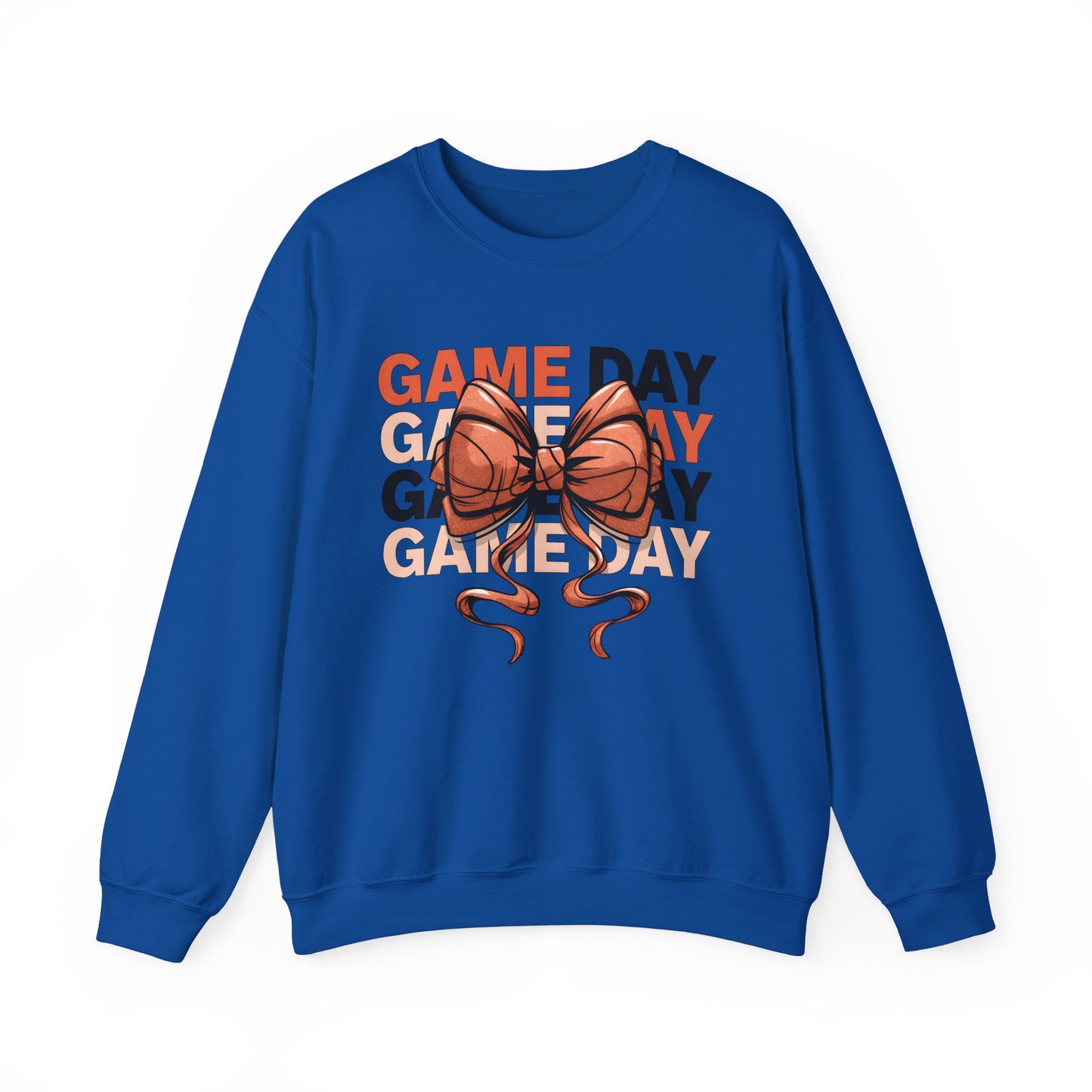 Game Day Basketball Bow Heavy Blend™ Crewneck Sweatshirt