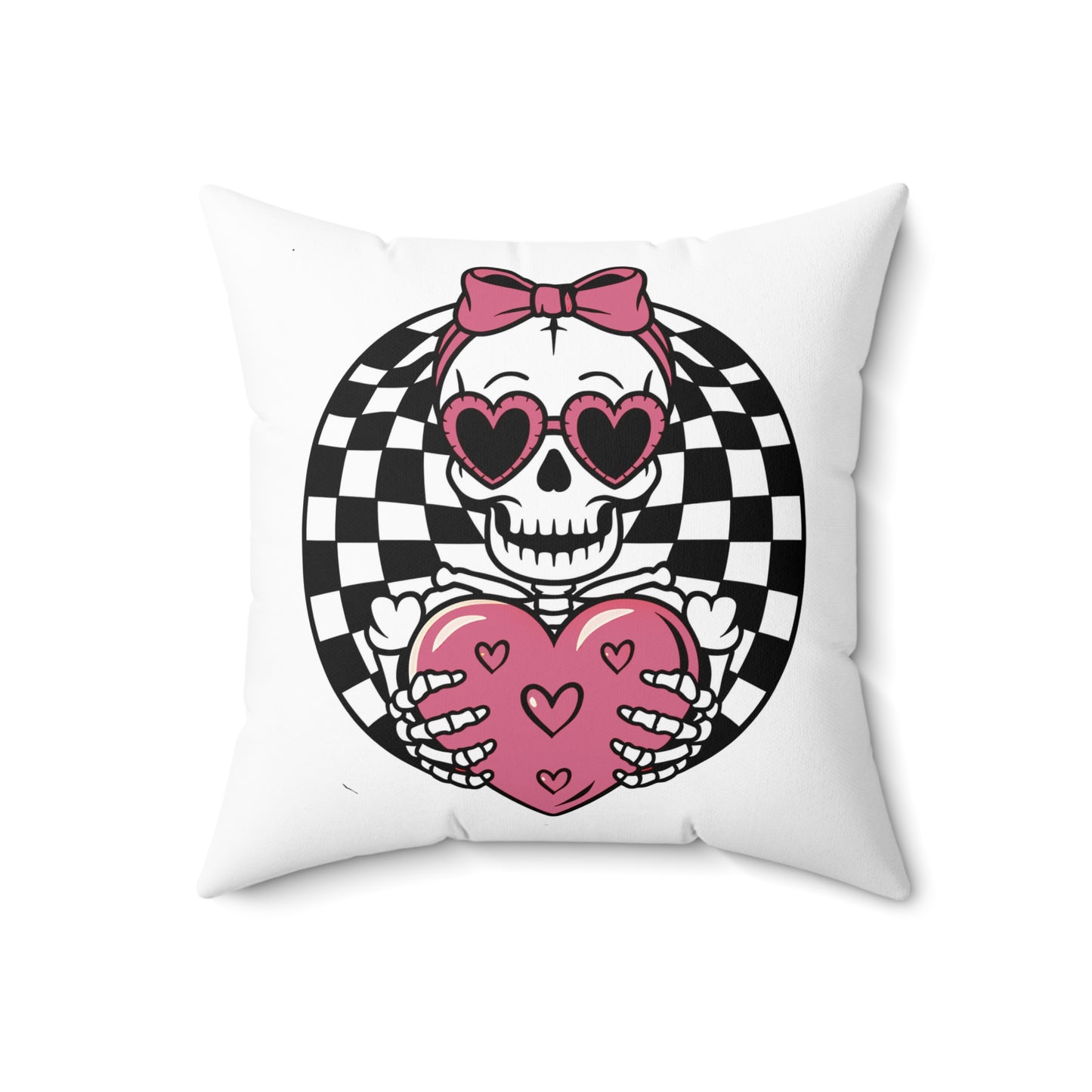 Retro Skellie Love Spun Polyester Square Pillow