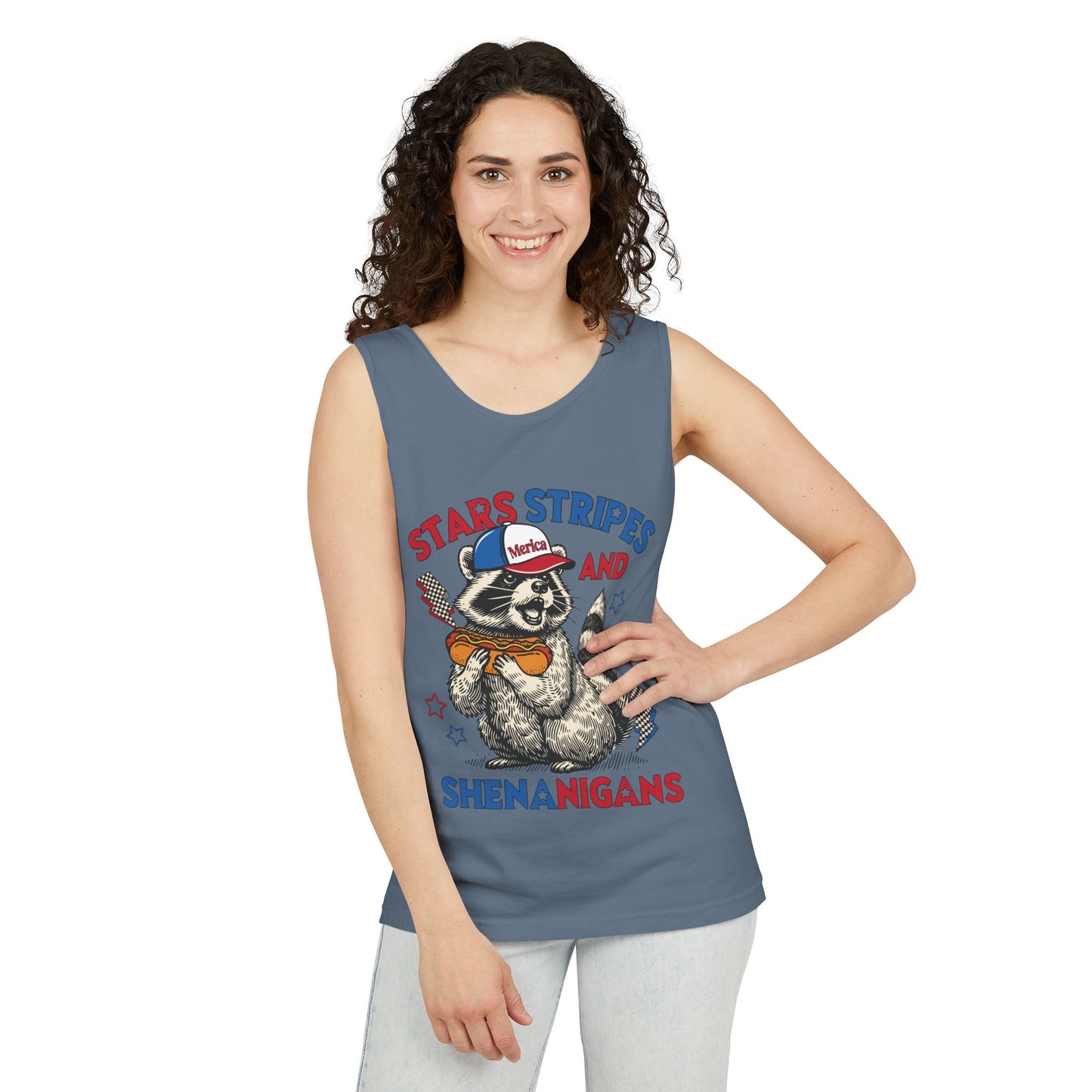 Stars Stripes and Shenanigans Garment-Dyed Tank Top