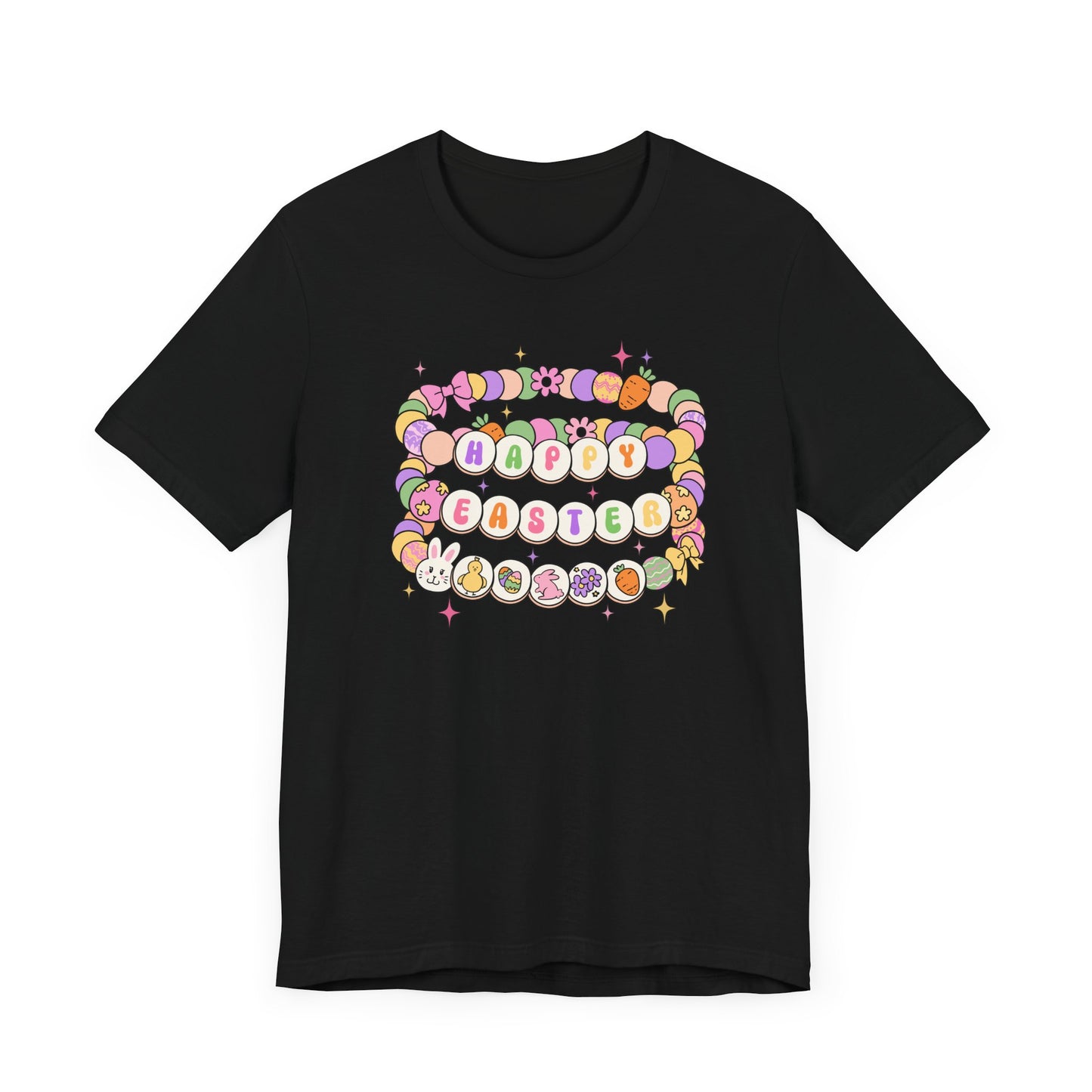 Happy Easter Beaded Bracelets Jersey Short Sleeve Tee