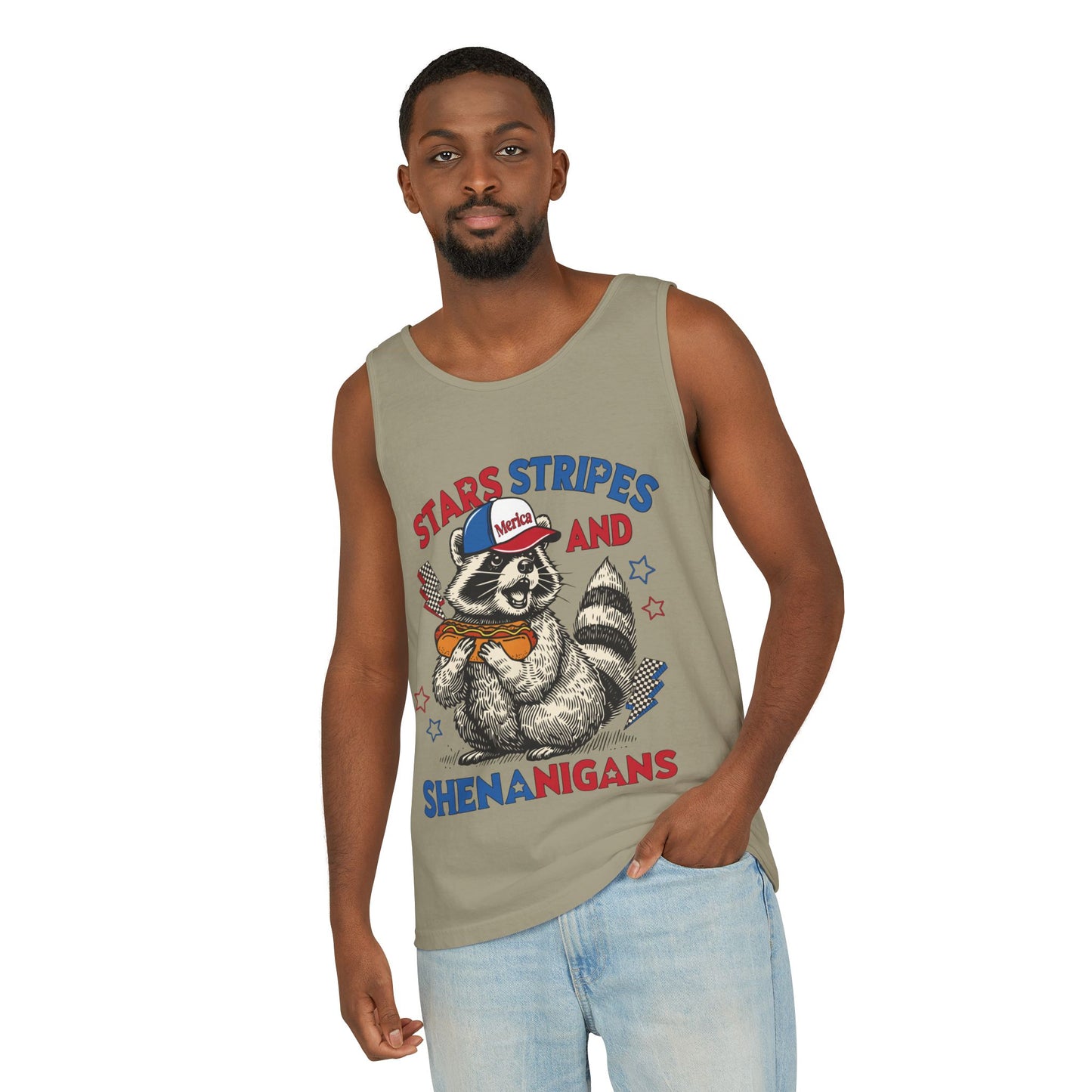Stars Stripes and Shenanigans Garment-Dyed Tank Top