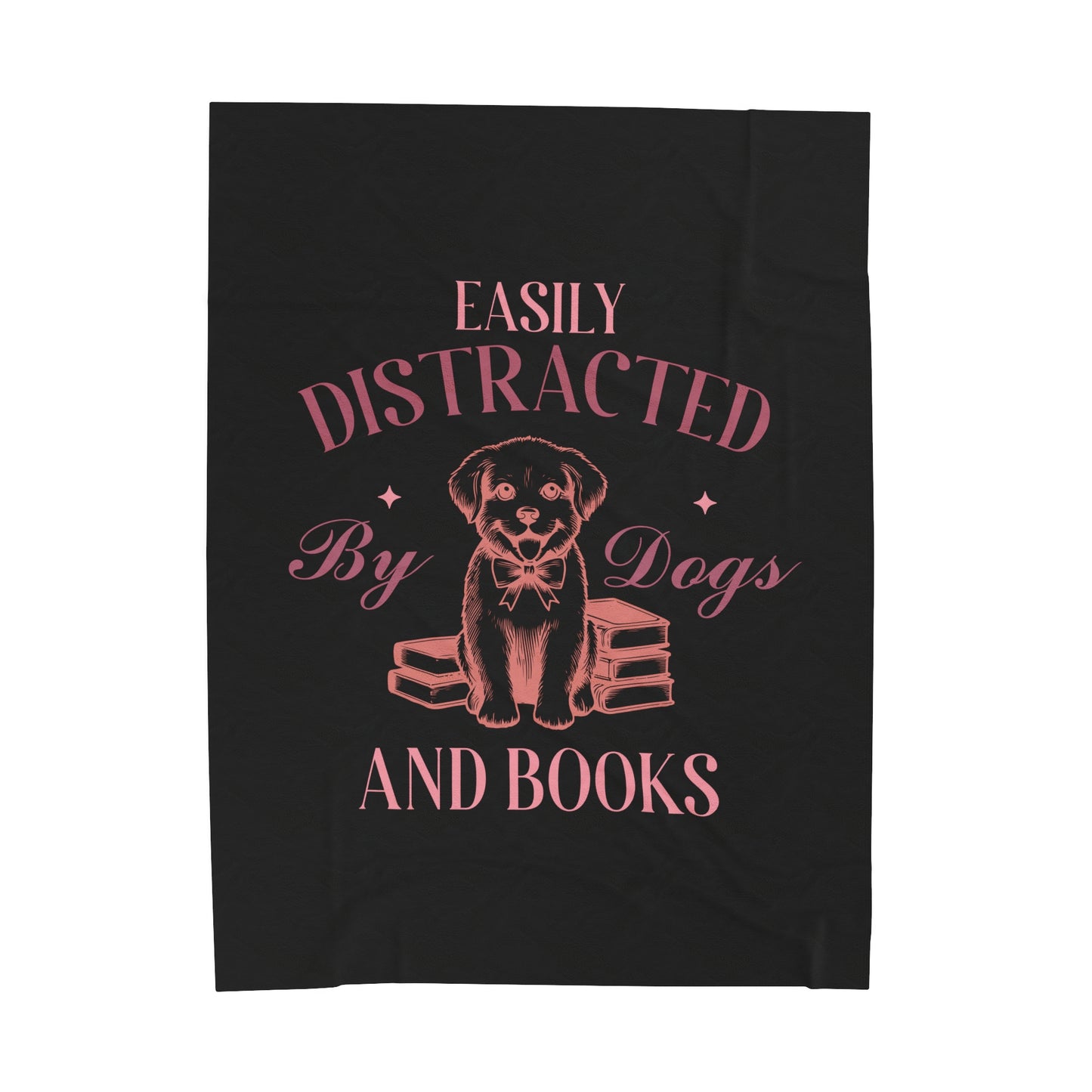Dogs And Books Velveteen Plush Blanket