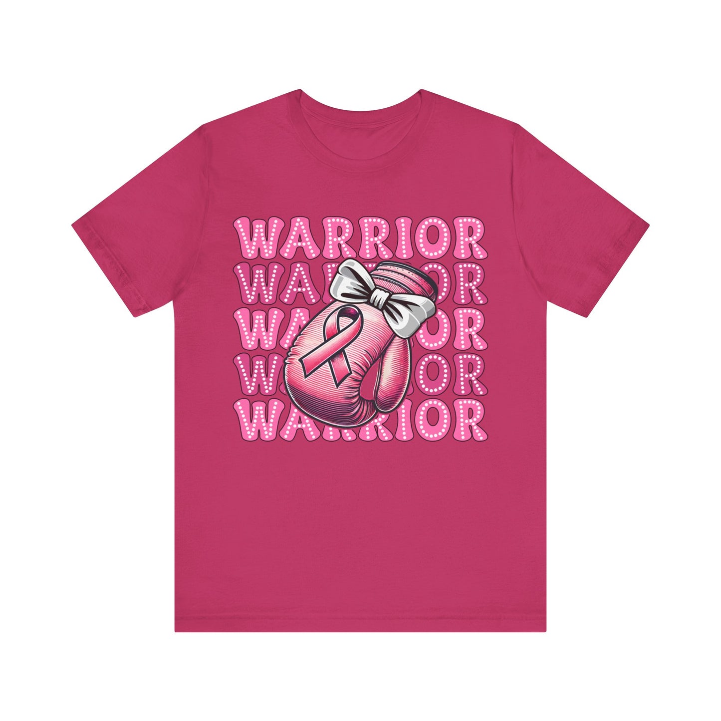 Breast Cancer Warrior Stacked Jersey Short Sleeve Tee