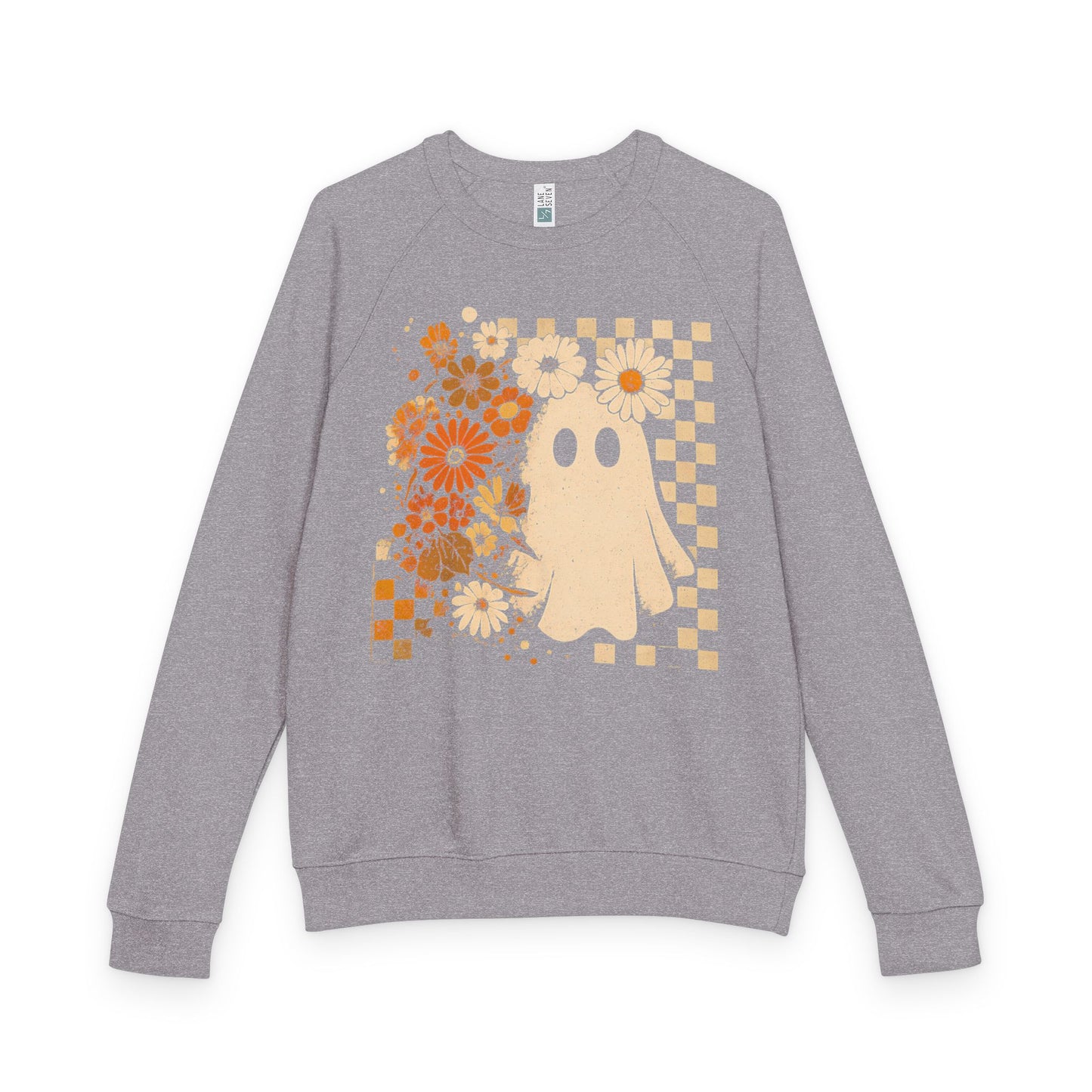 Checkered Ghost French Terry Raglan Crewneck