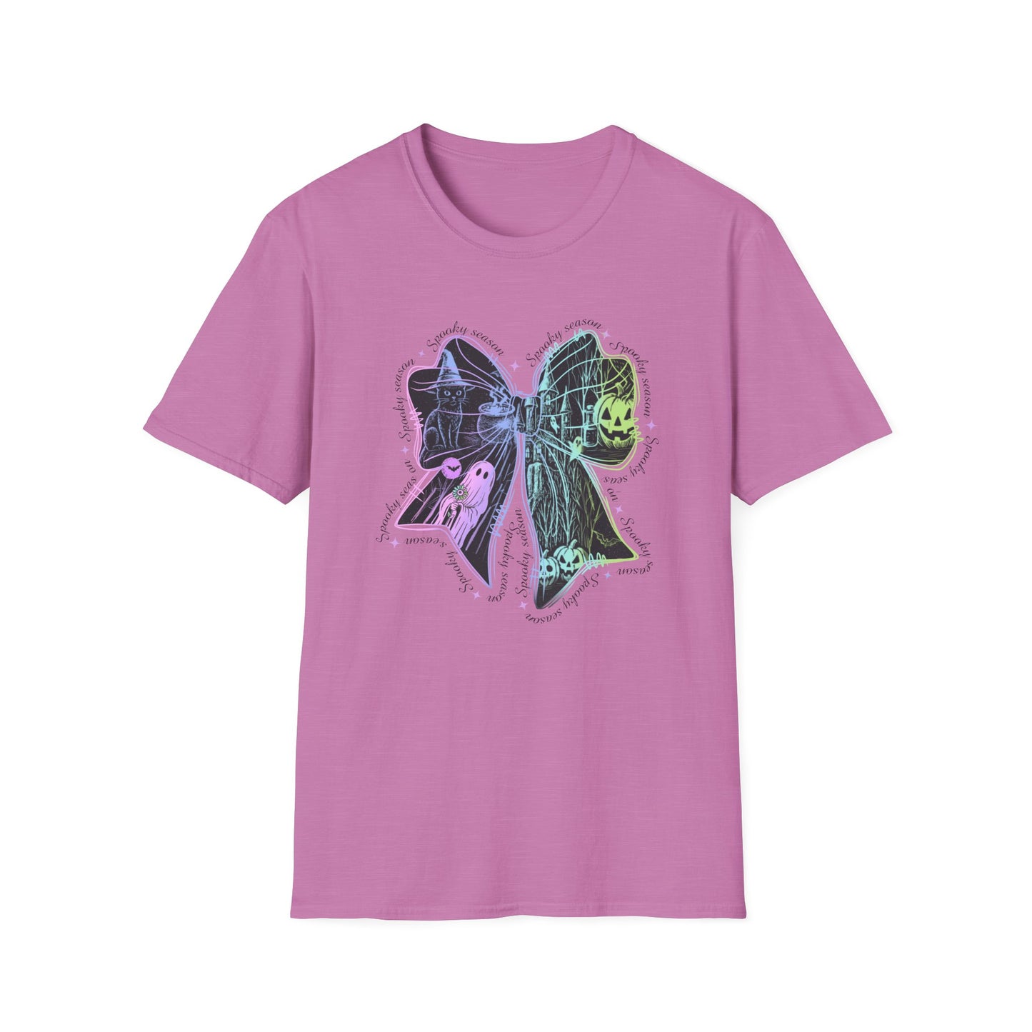 Neon Spooky Bow Softstyle T-Shirt