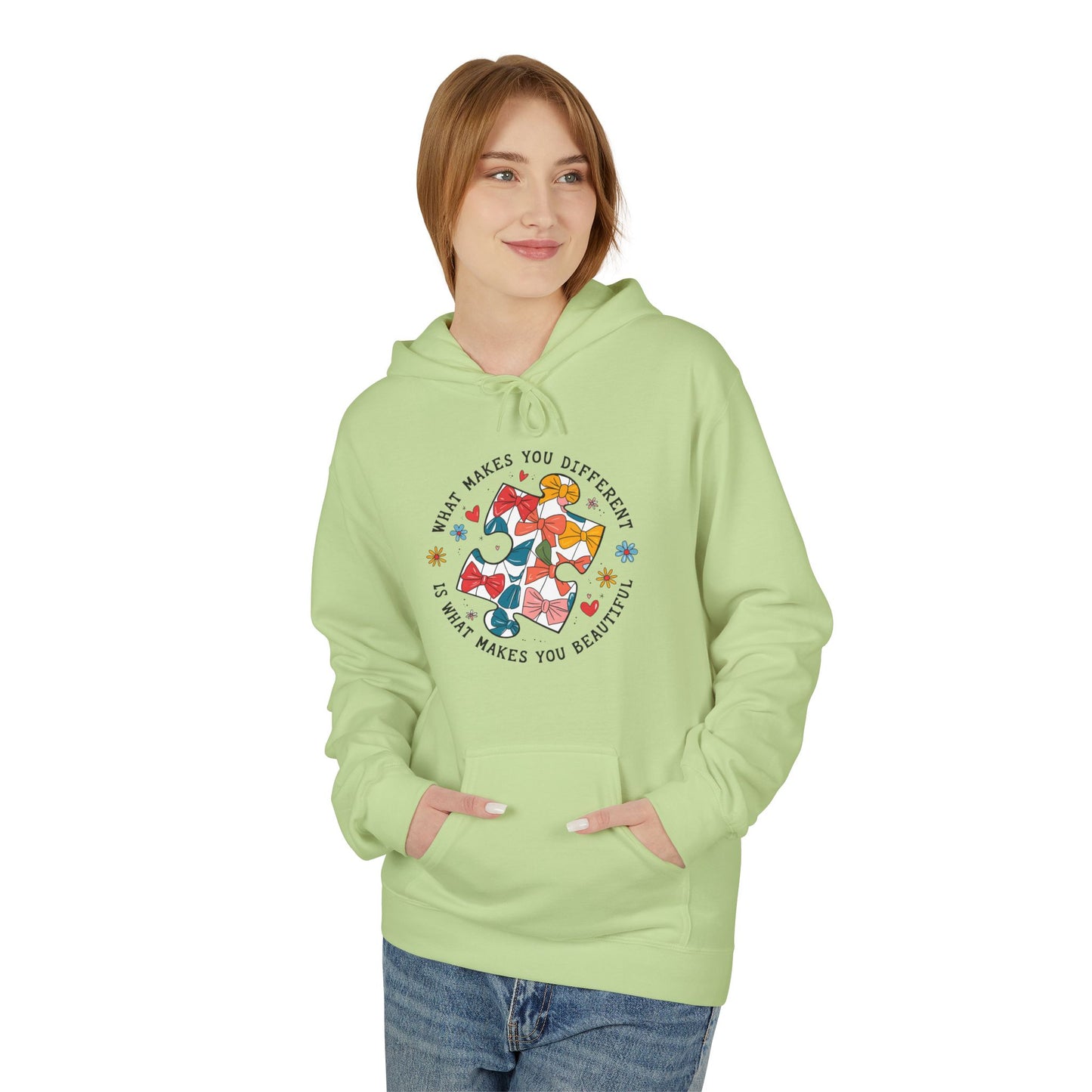 Retro Autism Coquette Midweight Softstyle Fleece Hoodie
