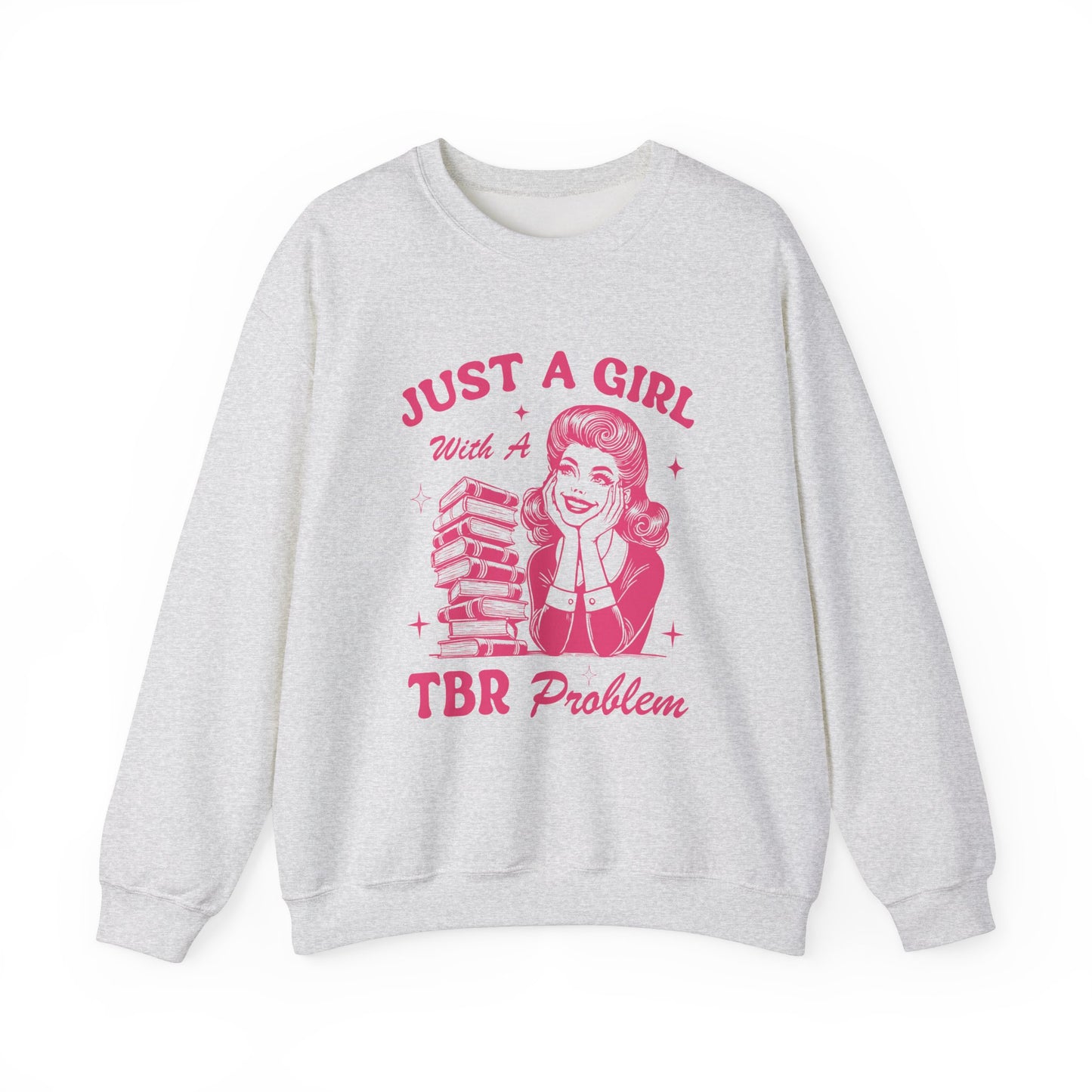 Just A Girl with A TBR Problem Heavy Blend™ Crewneck Sweatshirt