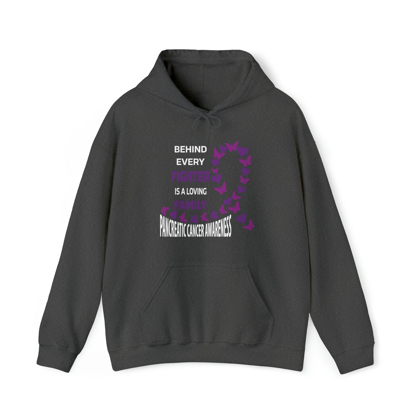 Behind Every Fighter -Pancreatic Cancer Heavy Blend™ Hooded Sweatshirt