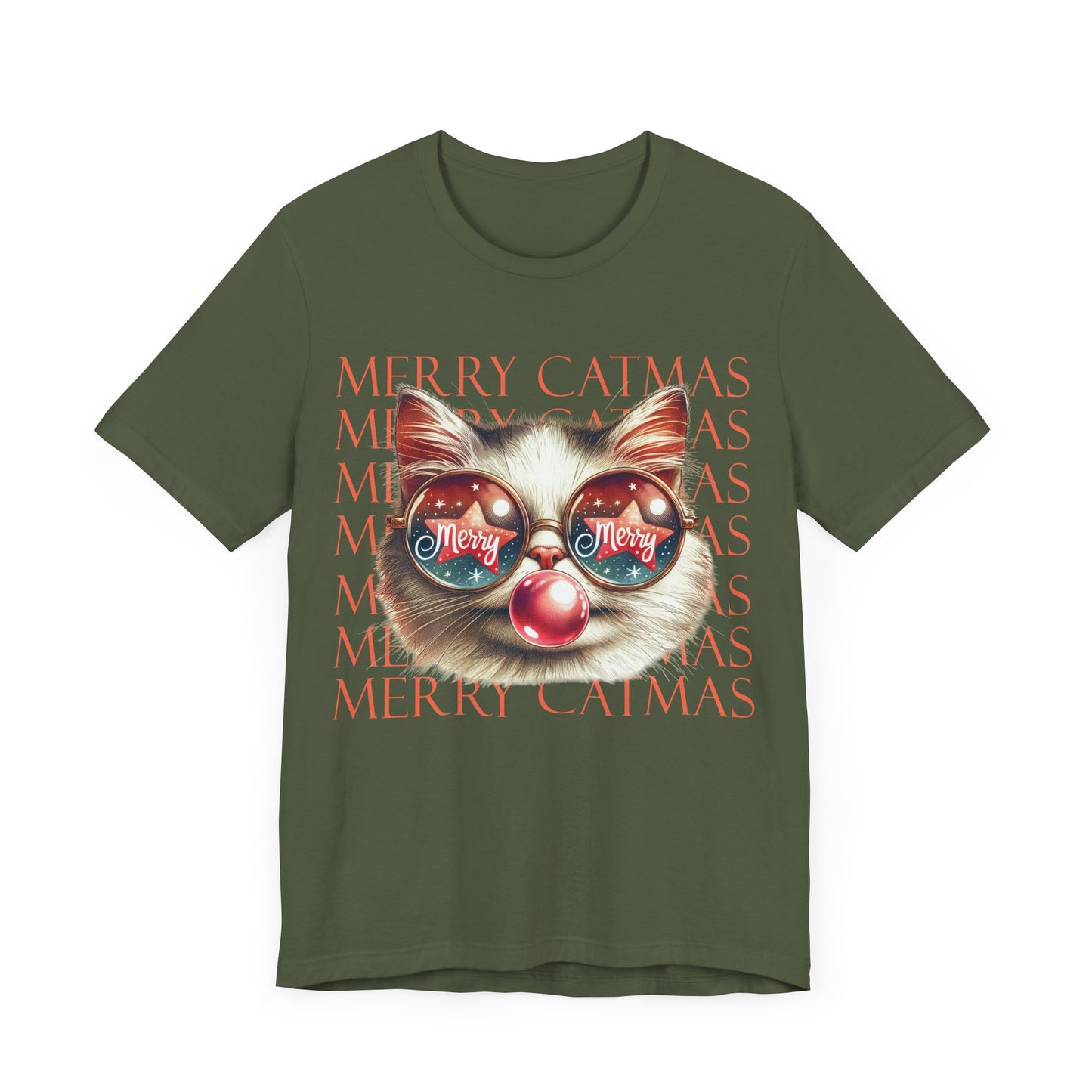 Merry Catmas Jersey Short Sleeve Tee