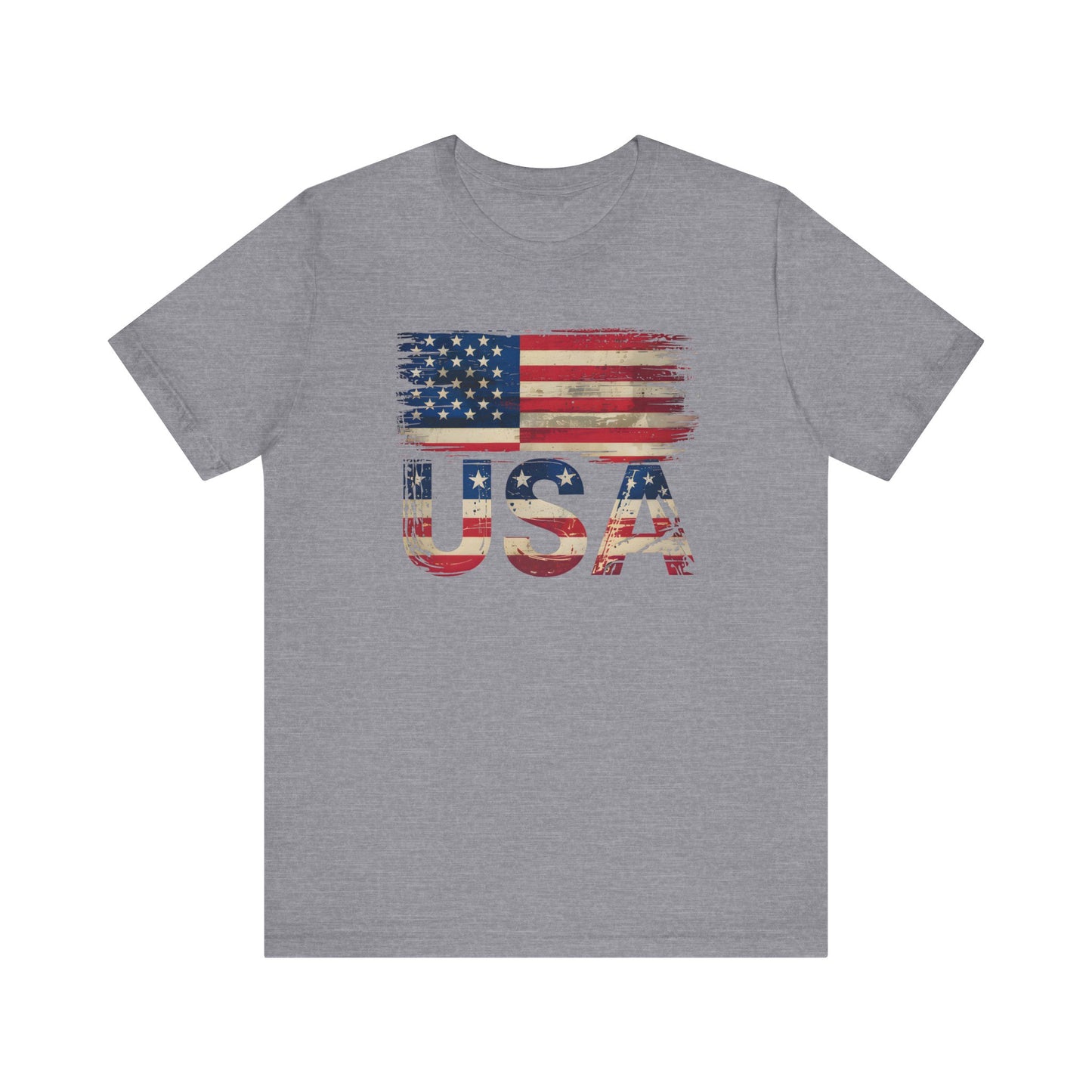 Distressed USA Jersey Short Sleeve Tee