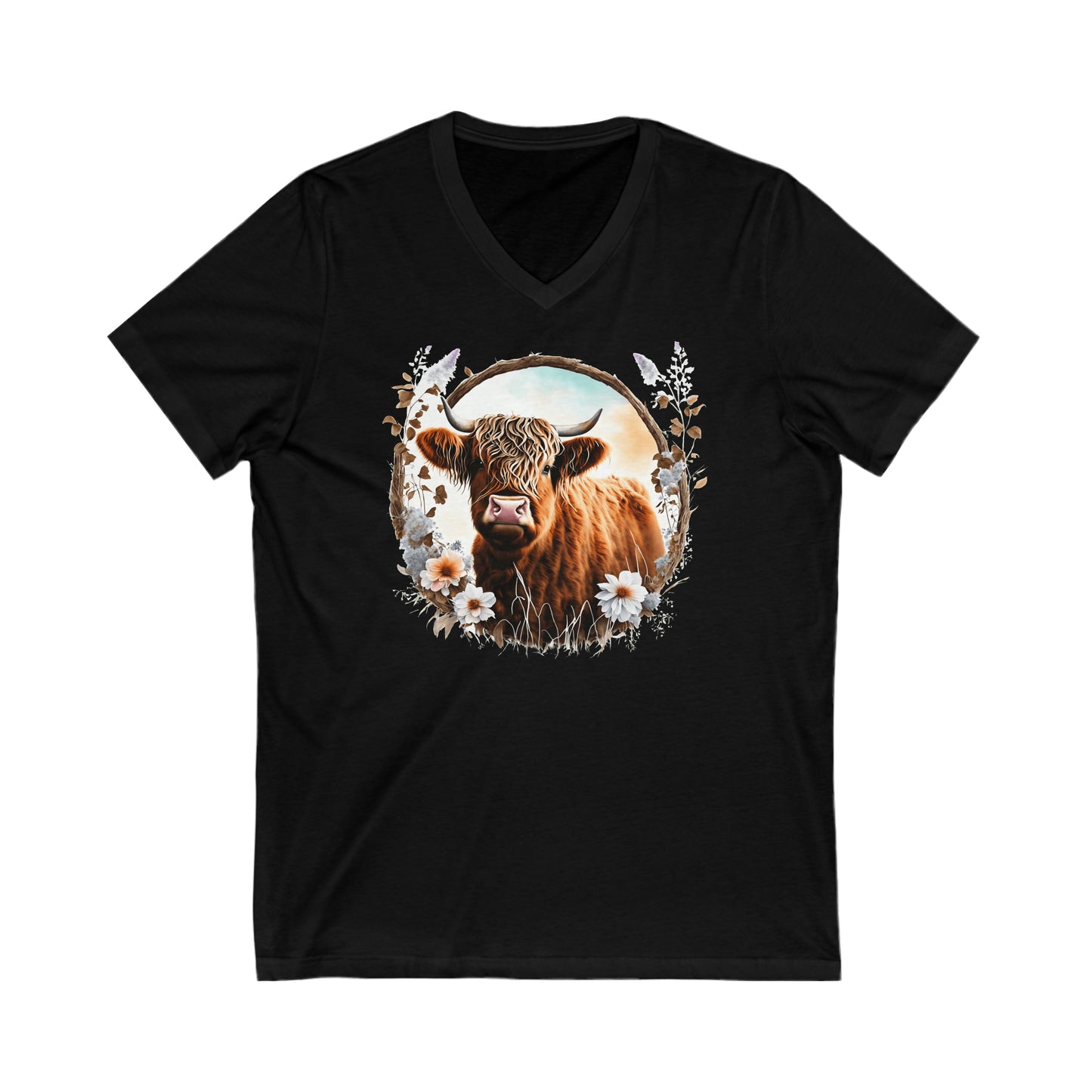 Pretty Cow Jersey Short Sleeve V-Neck Tee
