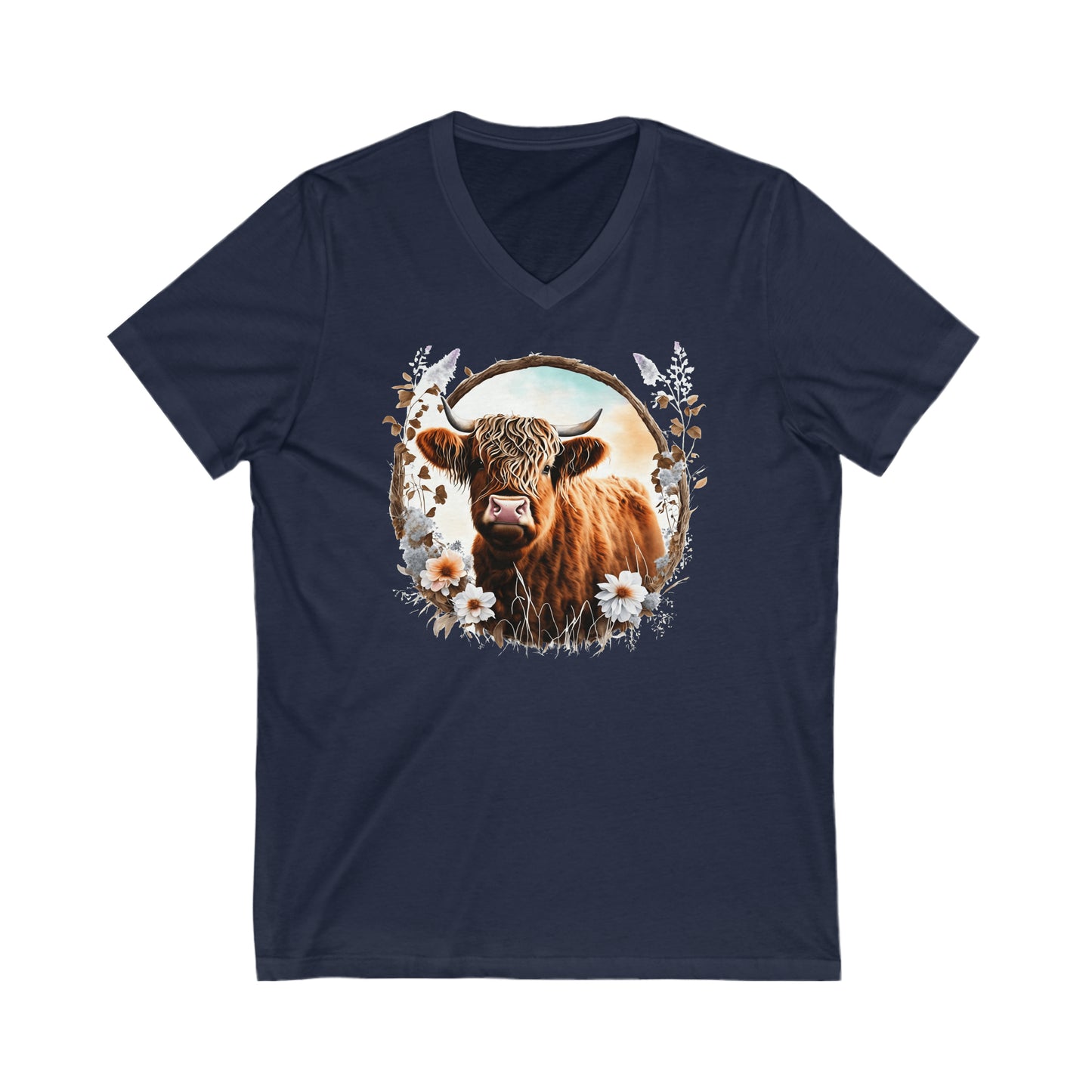 Pretty Cow Jersey Short Sleeve V-Neck Tee
