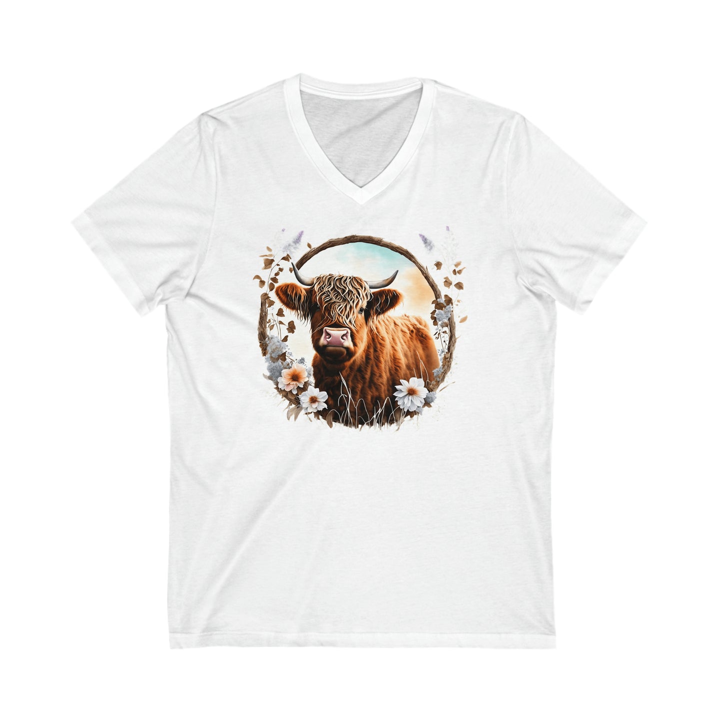Pretty Cow Jersey Short Sleeve V-Neck Tee