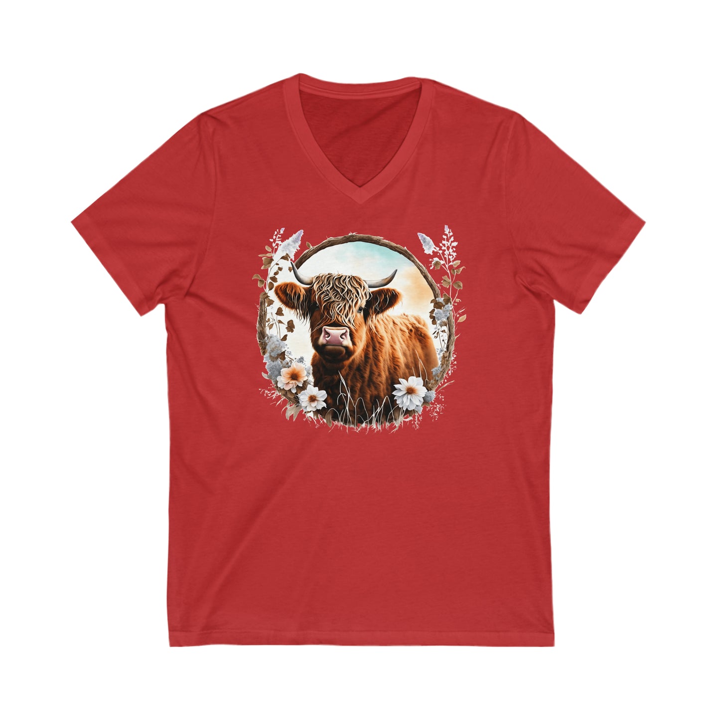 Pretty Cow Jersey Short Sleeve V-Neck Tee