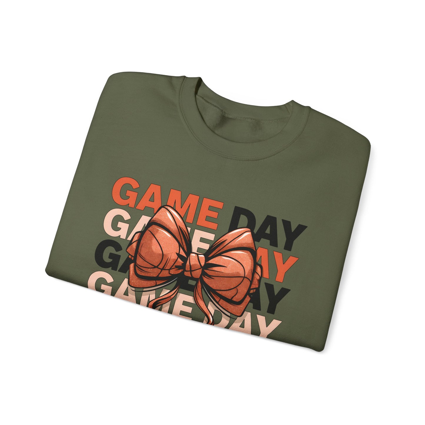 Game Day Basketball Bow Heavy Blend™ Crewneck Sweatshirt