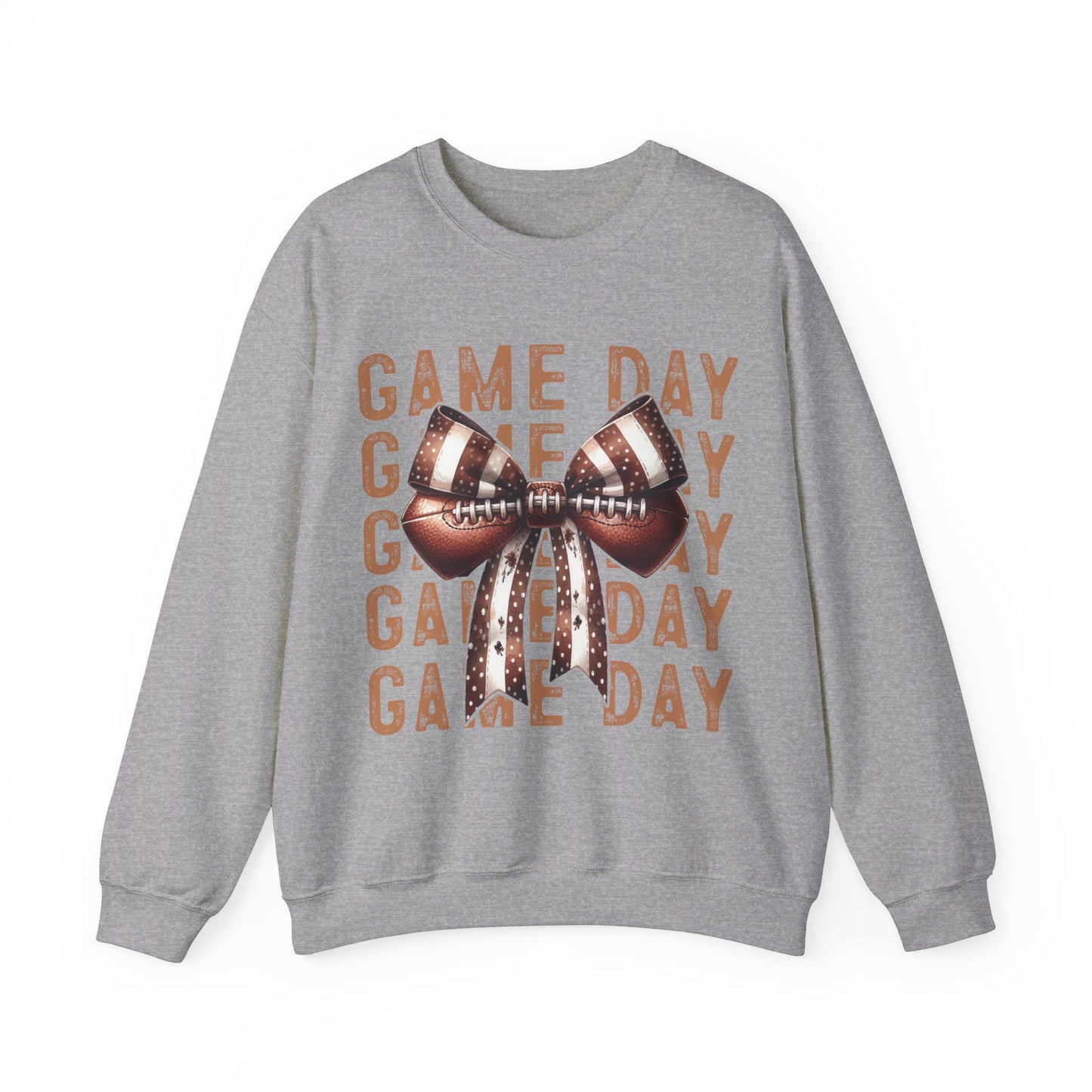 Game Day Football Bow Heavy Blend™ Crewneck Sweatshirt
