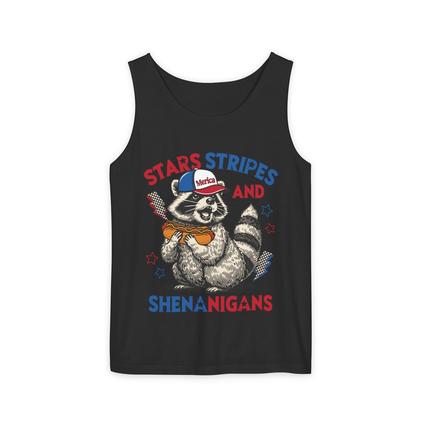 Stars Stripes and Shenanigans Garment-Dyed Tank Top
