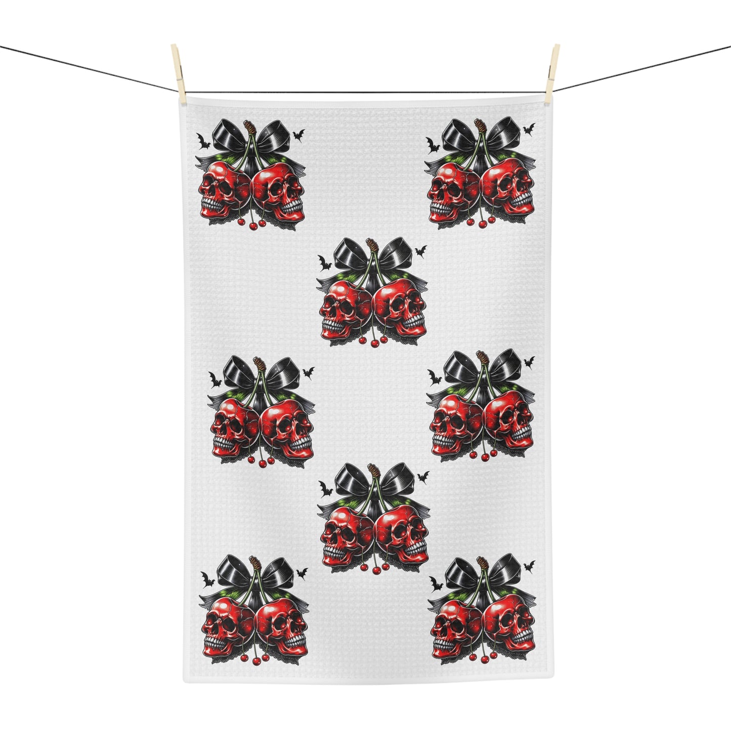 Spooky Cherrys Microfiber Tea Towel