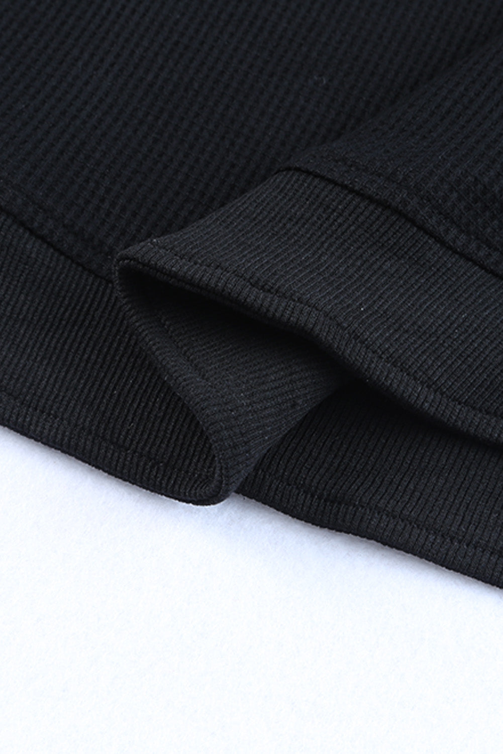 Waffle Knit Crew Neck Casual Long Sleeve Top
