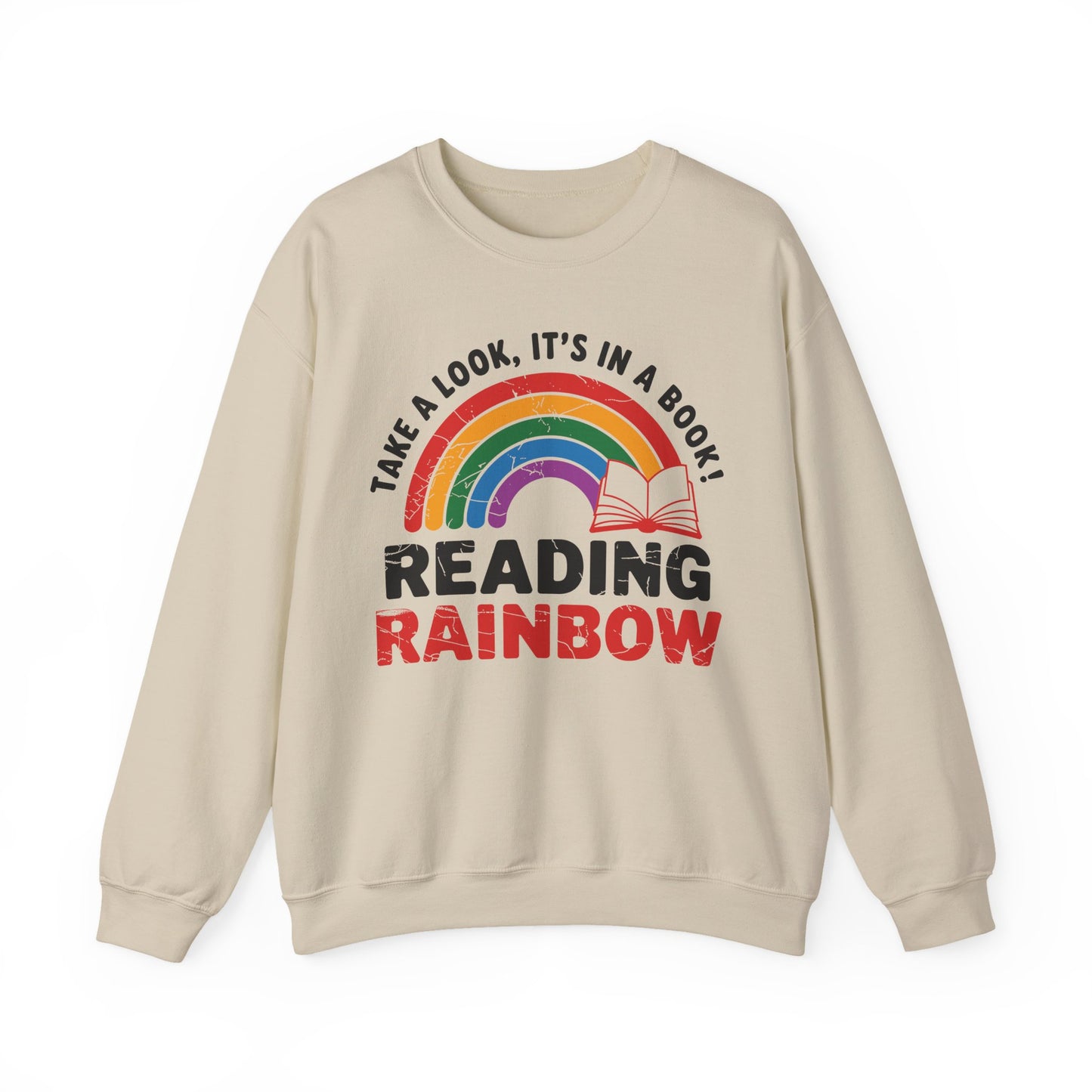 Retro Reading Rainbow Heavy Blend™ Crewneck Sweatshirt