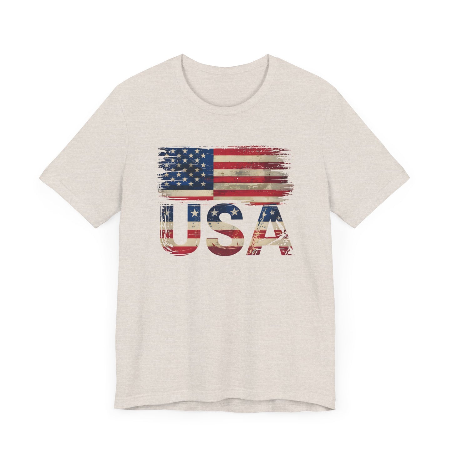 Distressed USA Jersey Short Sleeve Tee