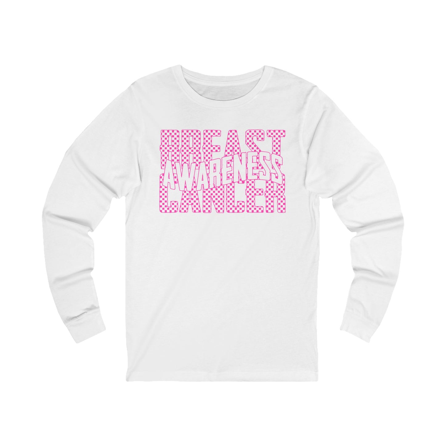 Retro Breast Cancer Awareness Jersey Long Sleeve Tee