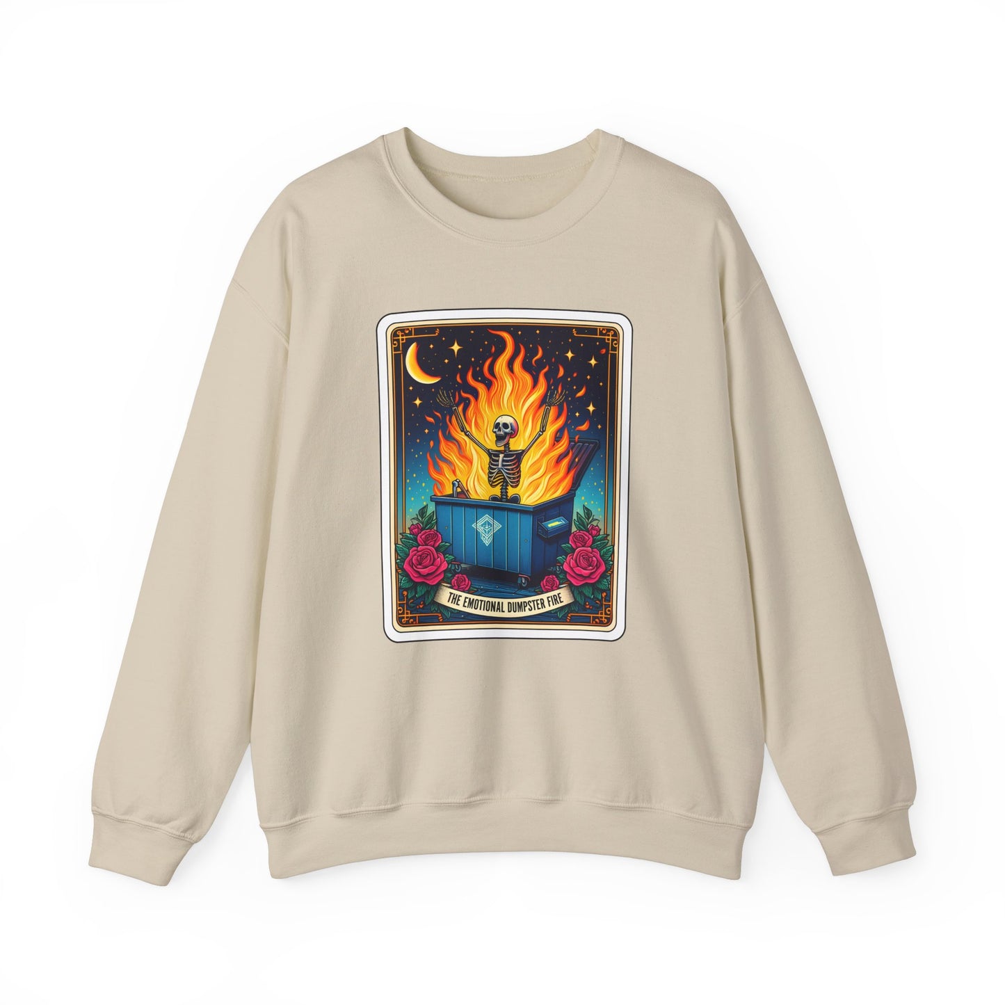 Emotional Dumpster Fire Tarot Heavy Blend™ Crewneck Sweatshirt
