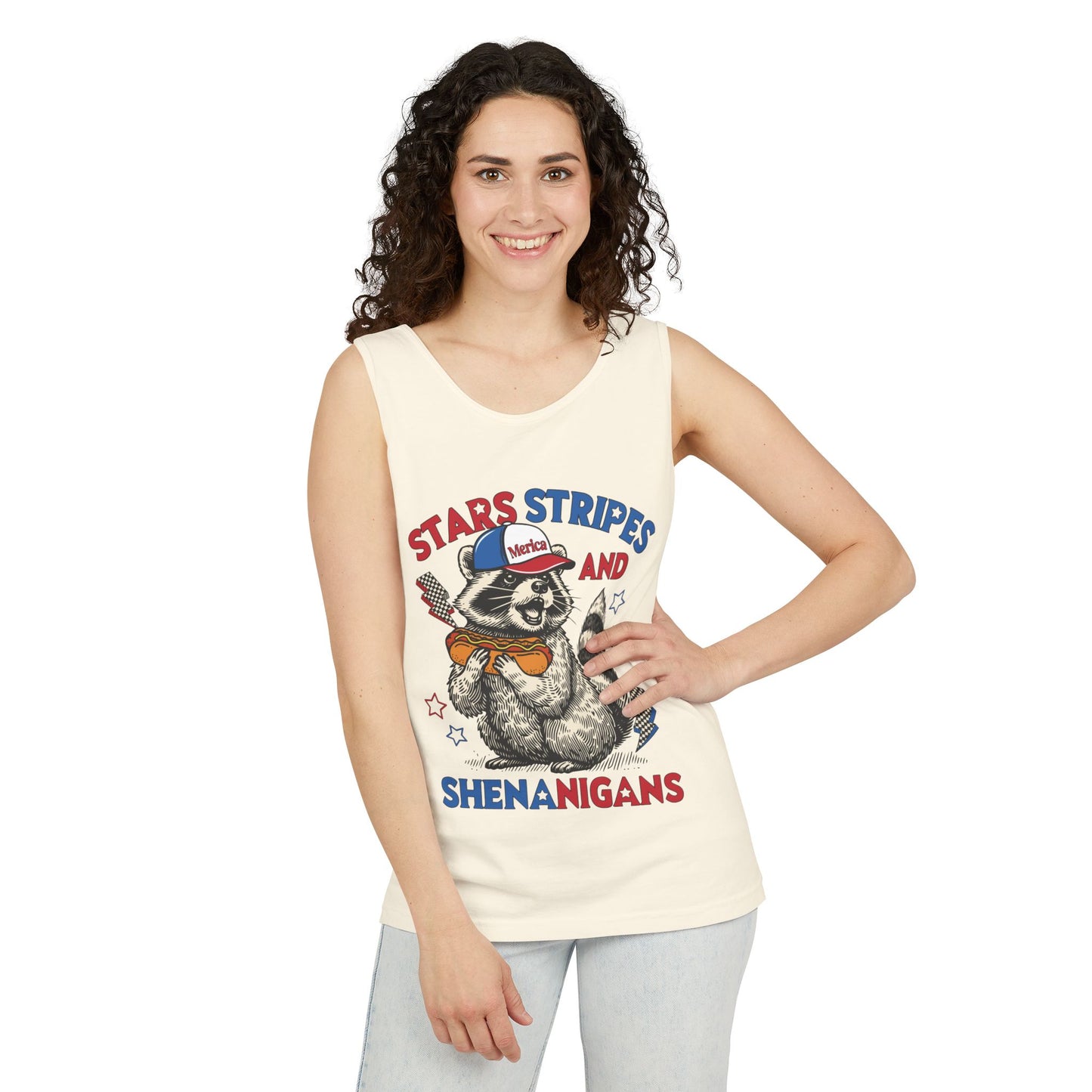 Stars Stripes and Shenanigans Garment-Dyed Tank Top