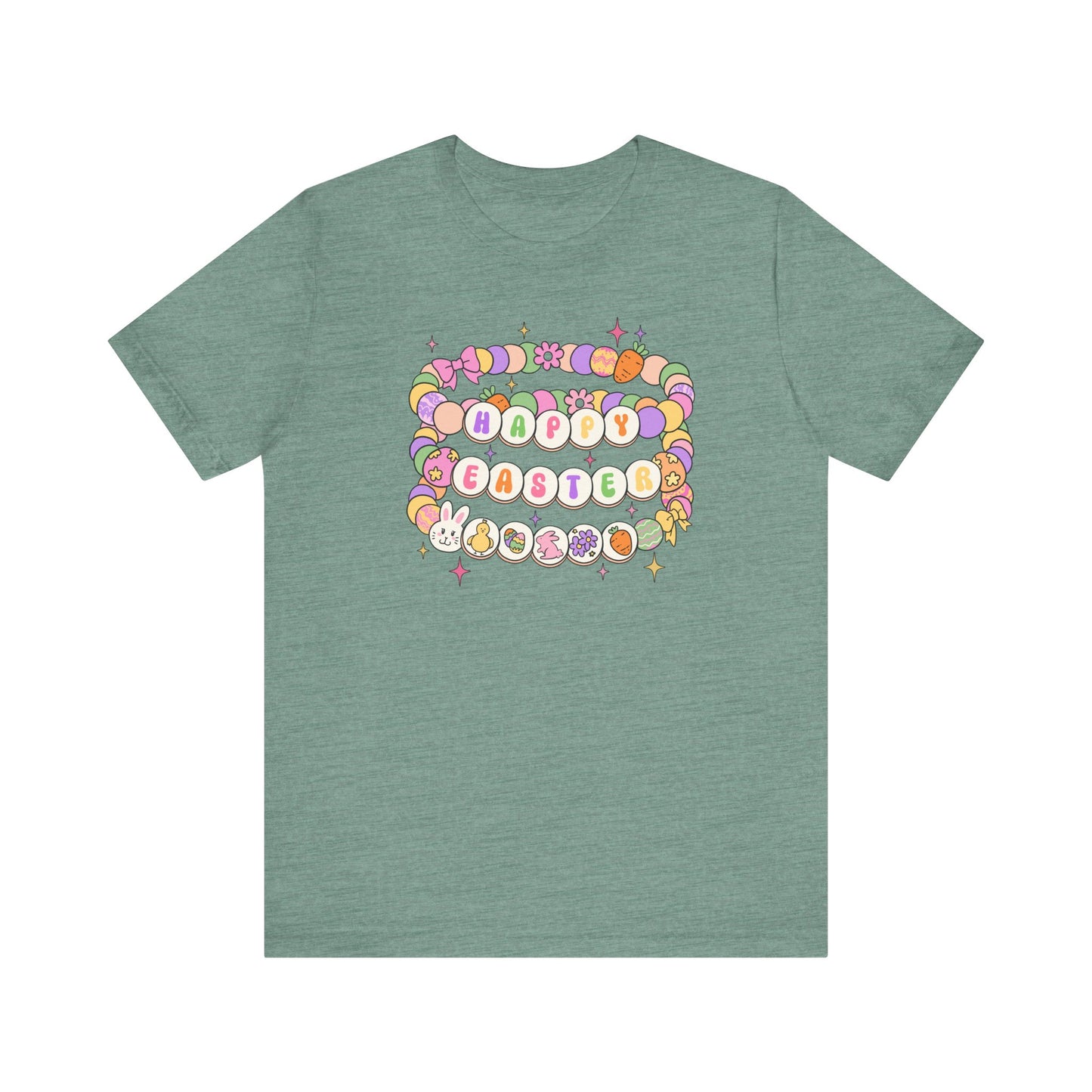 Happy Easter Beaded Bracelets Jersey Short Sleeve Tee