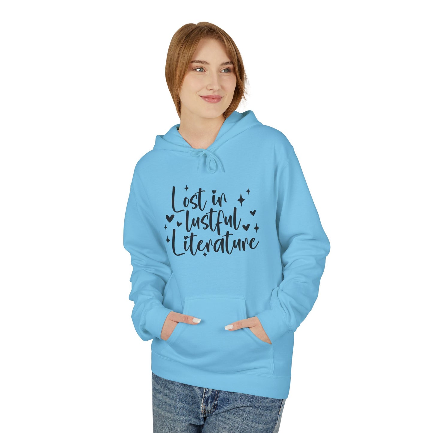 Lost in Lustful Literature Midweight Softstyle Fleece Hoodie