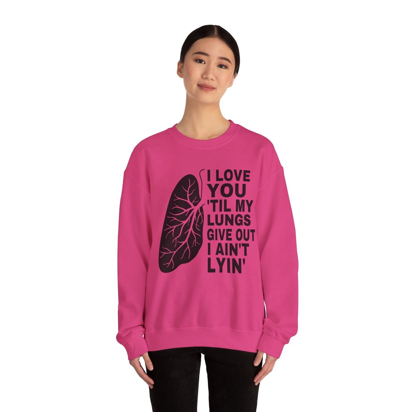 Love You Til My Lungs Give Out Heavy Blend™ Crewneck Sweatshirt