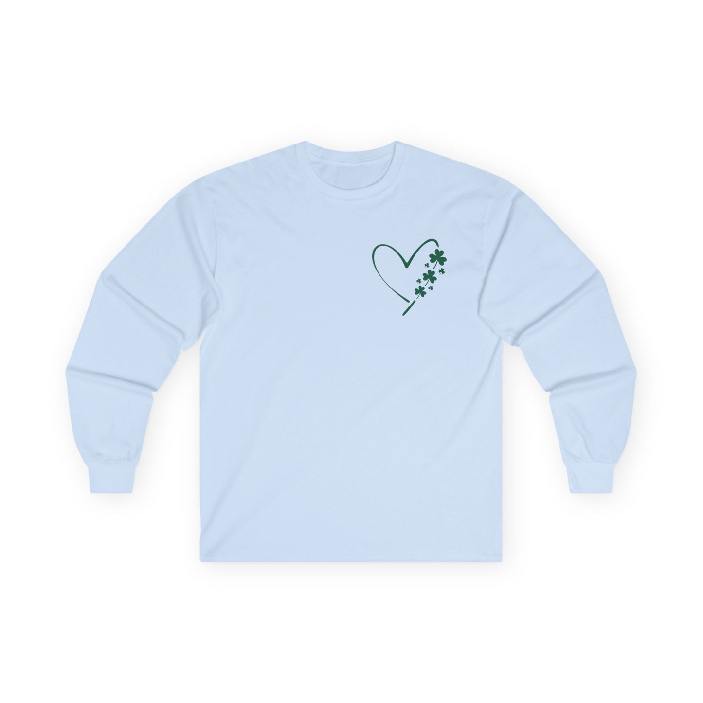 Heart with Shamrocks Ultra Cotton Long Sleeve Tee