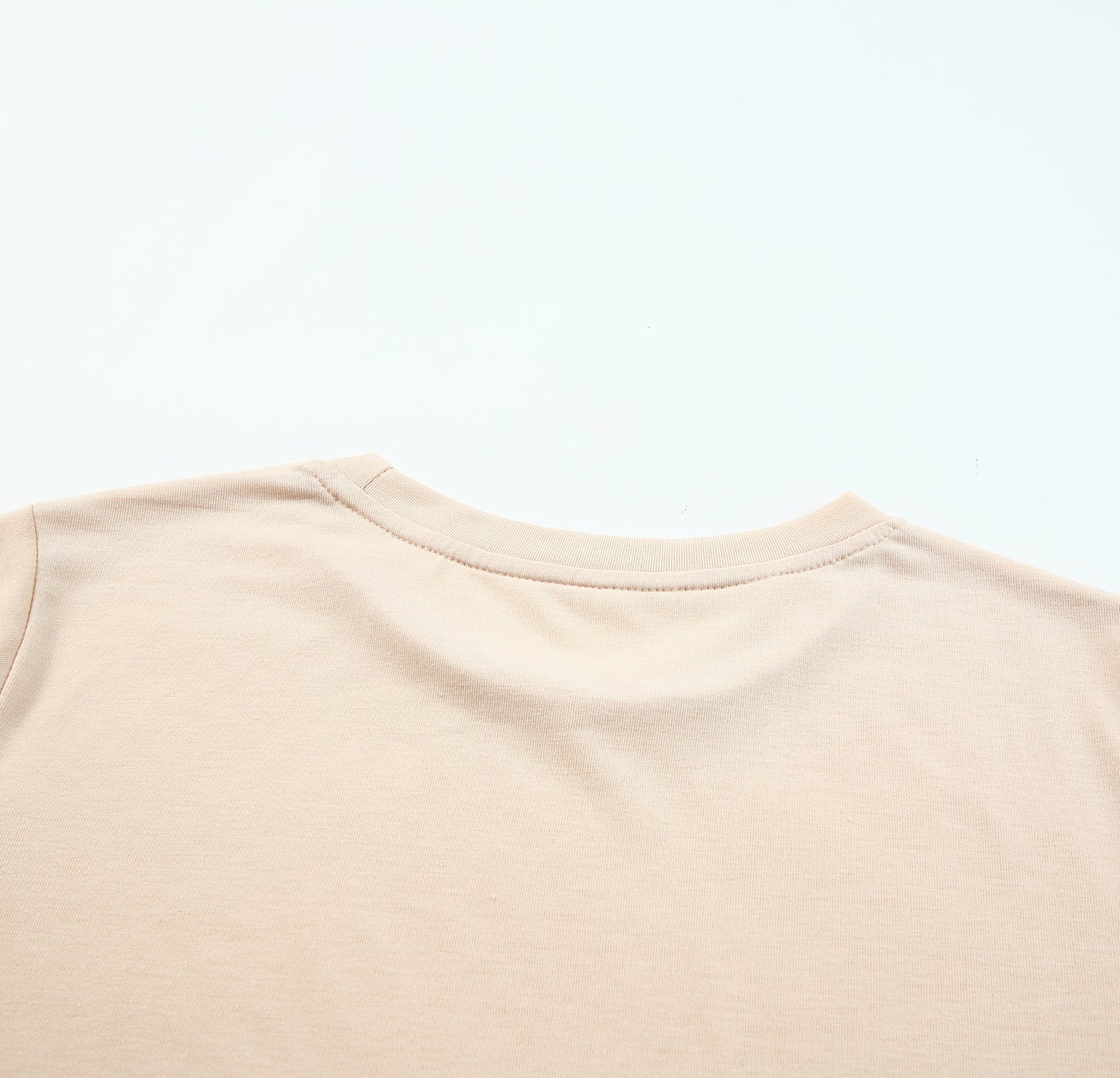 White Round Neck Rolled Sleeve Plus Size T-shirt