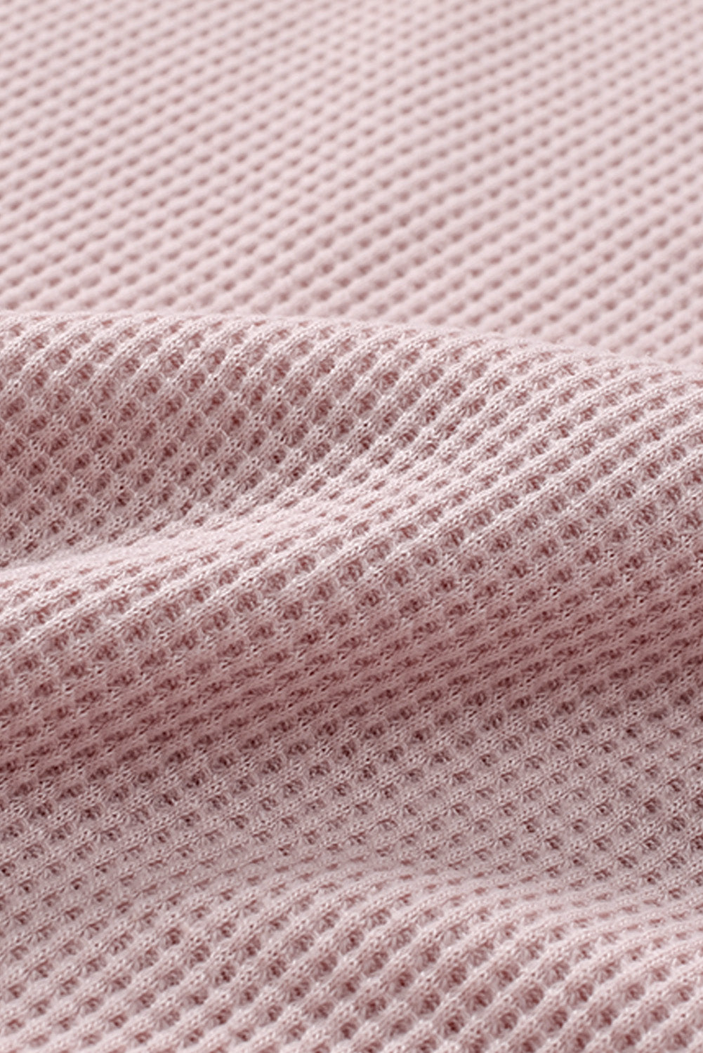 Waffle Knit Crew Neck Casual Long Sleeve Top