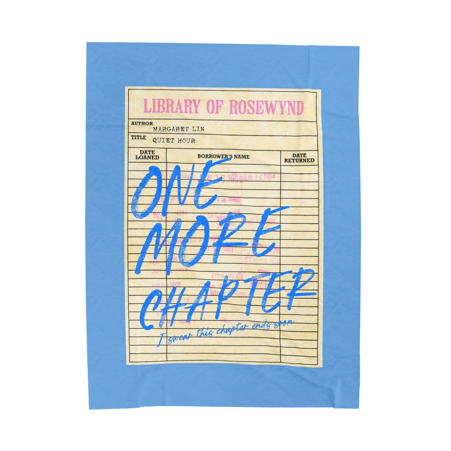 One More Chapter Velveteen Plush Blanket