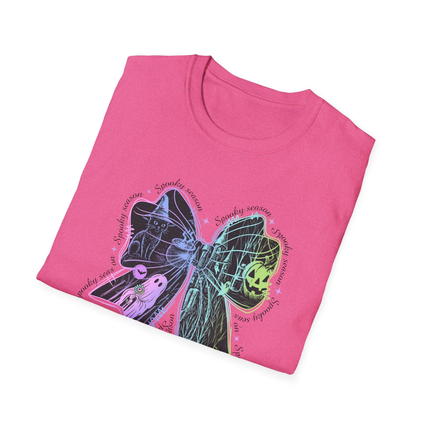 Neon Spooky Bow Softstyle T-Shirt