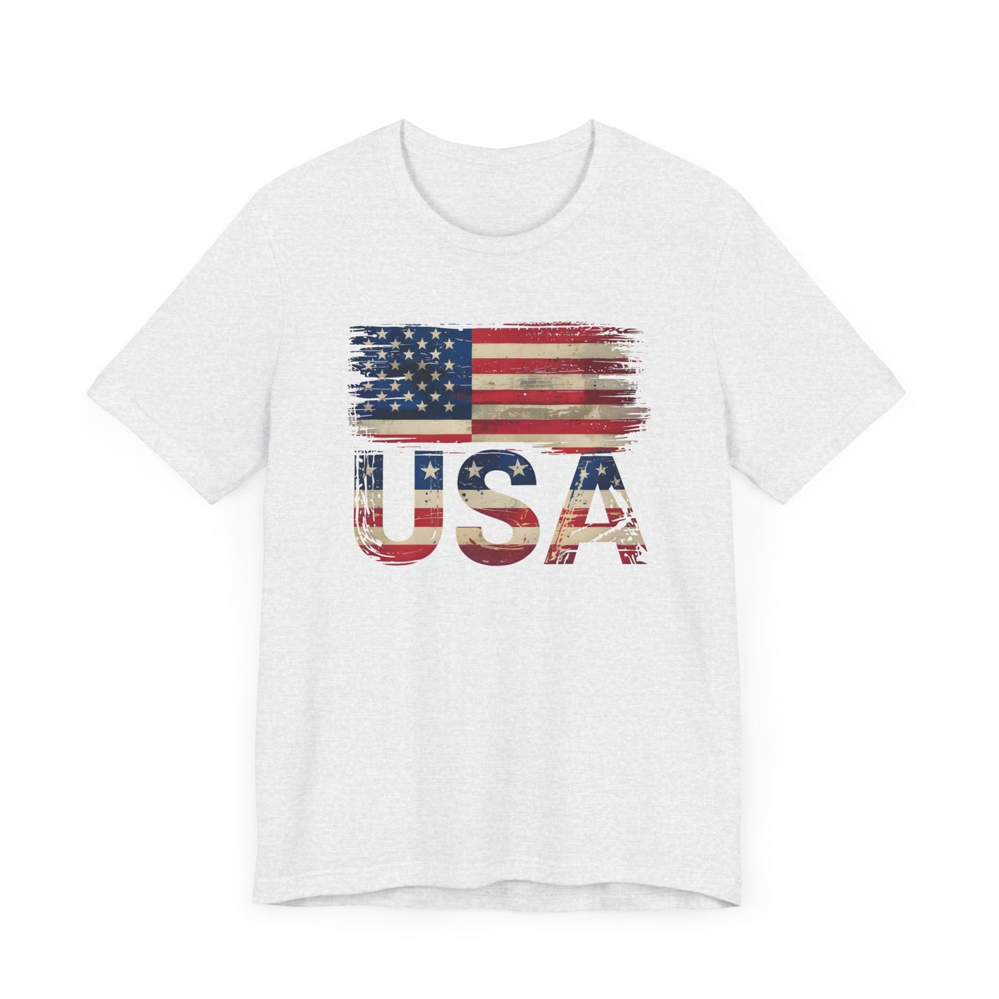 Distressed USA Jersey Short Sleeve Tee
